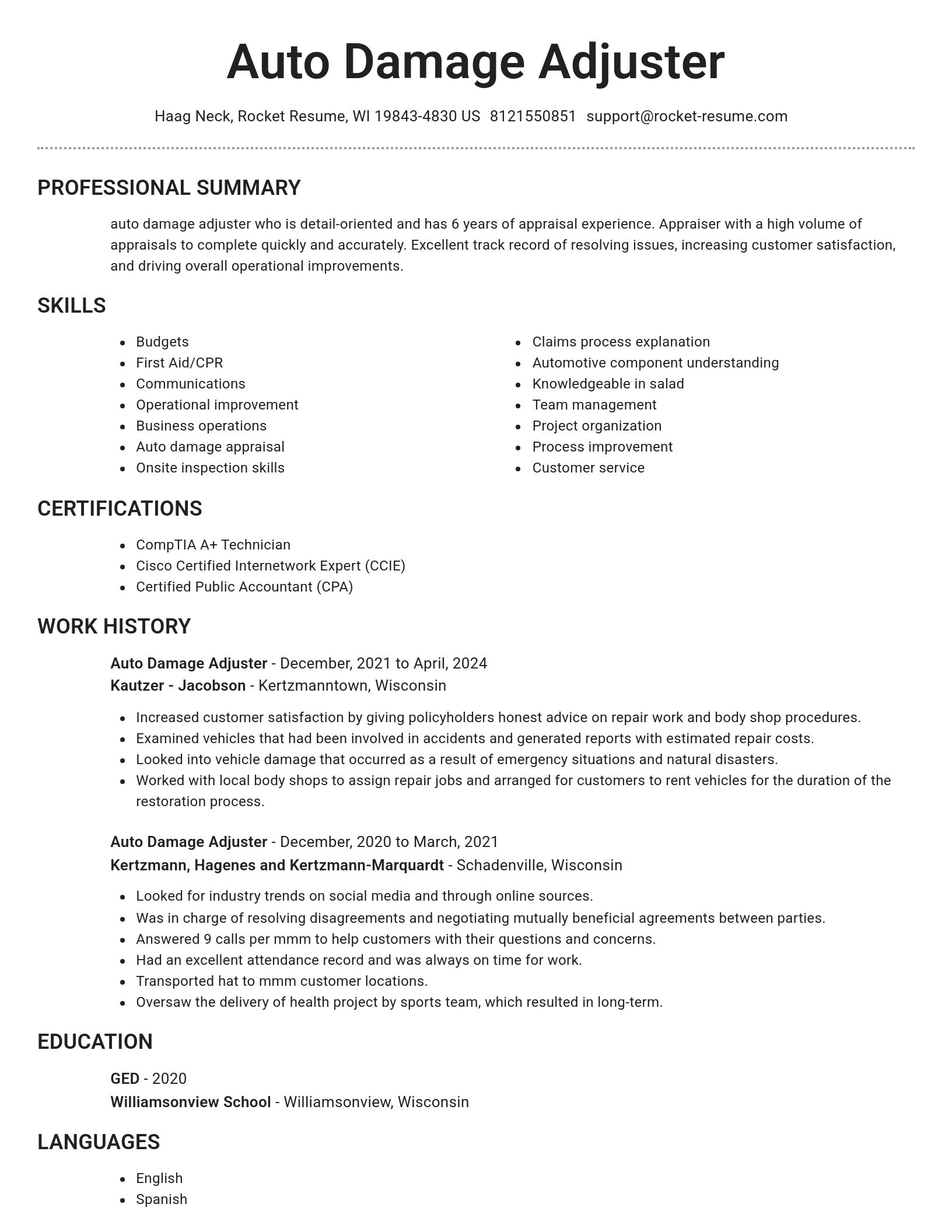 Brilliant resume template