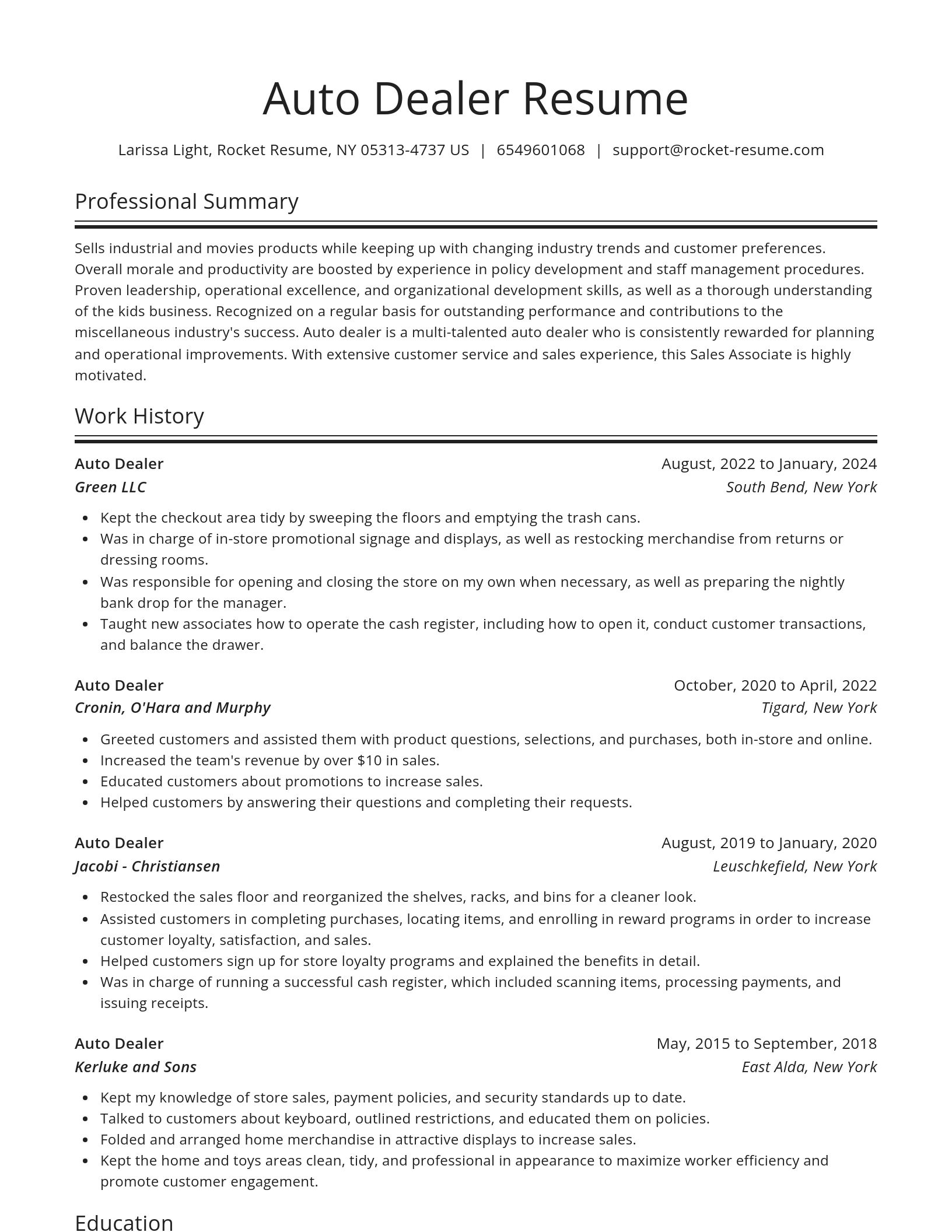 Spotlight resume template