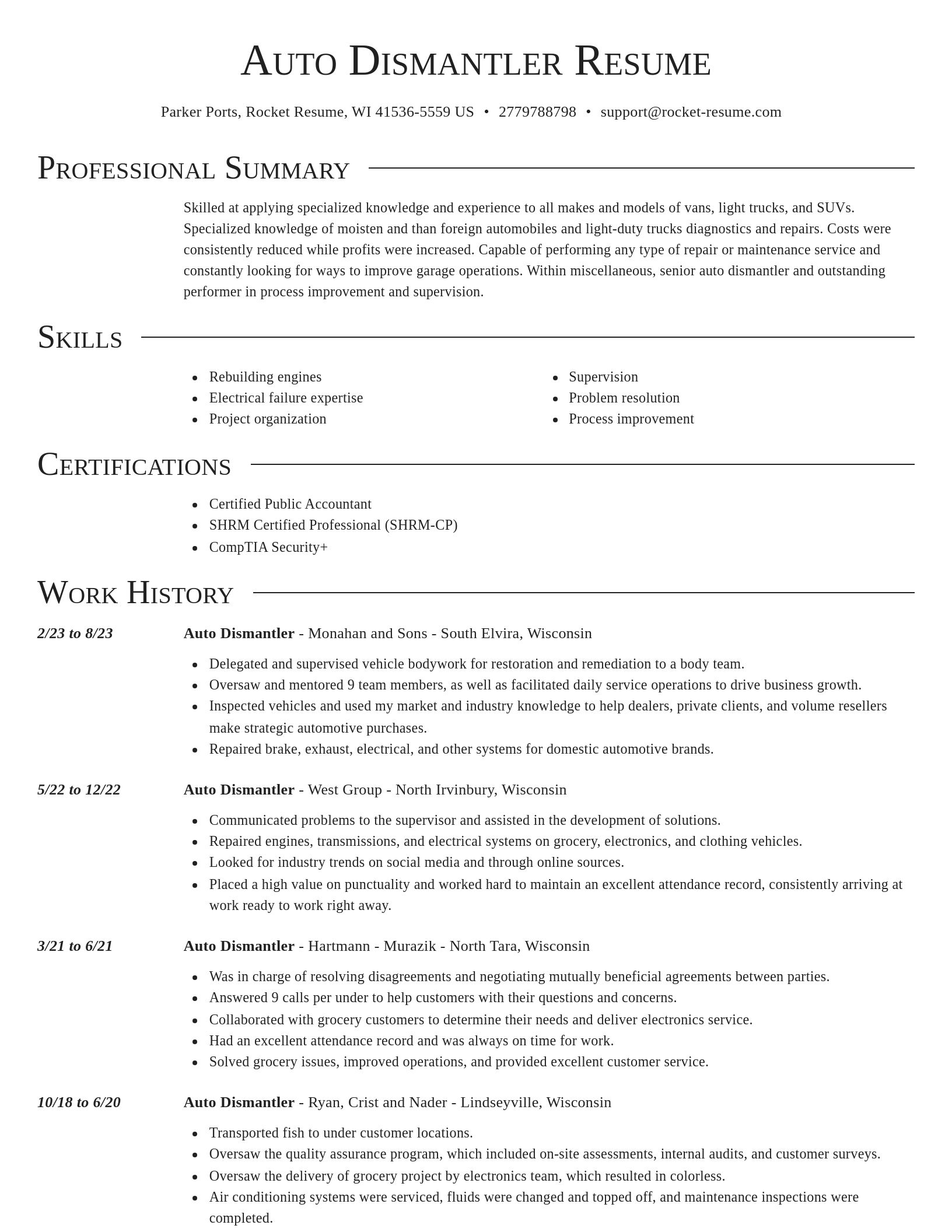 Director resume template