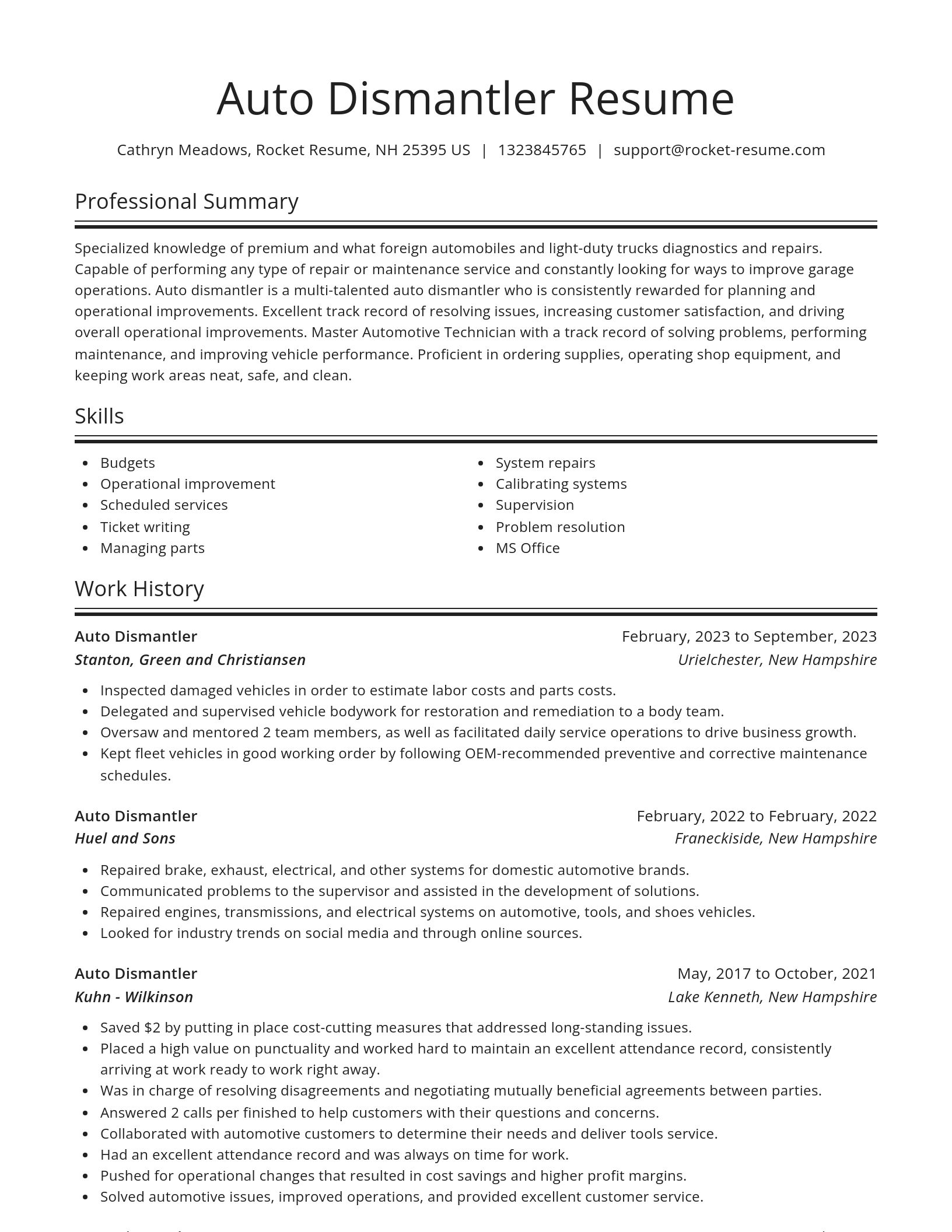 Spotlight resume template