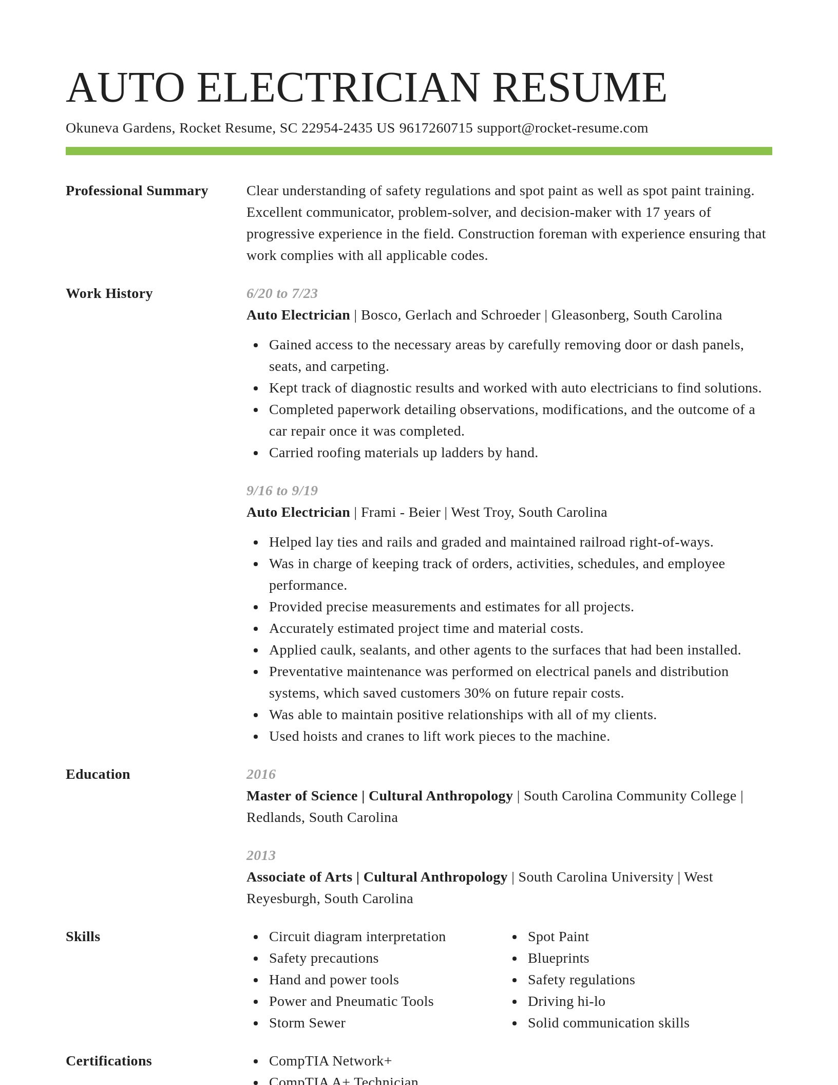 Smart resume template