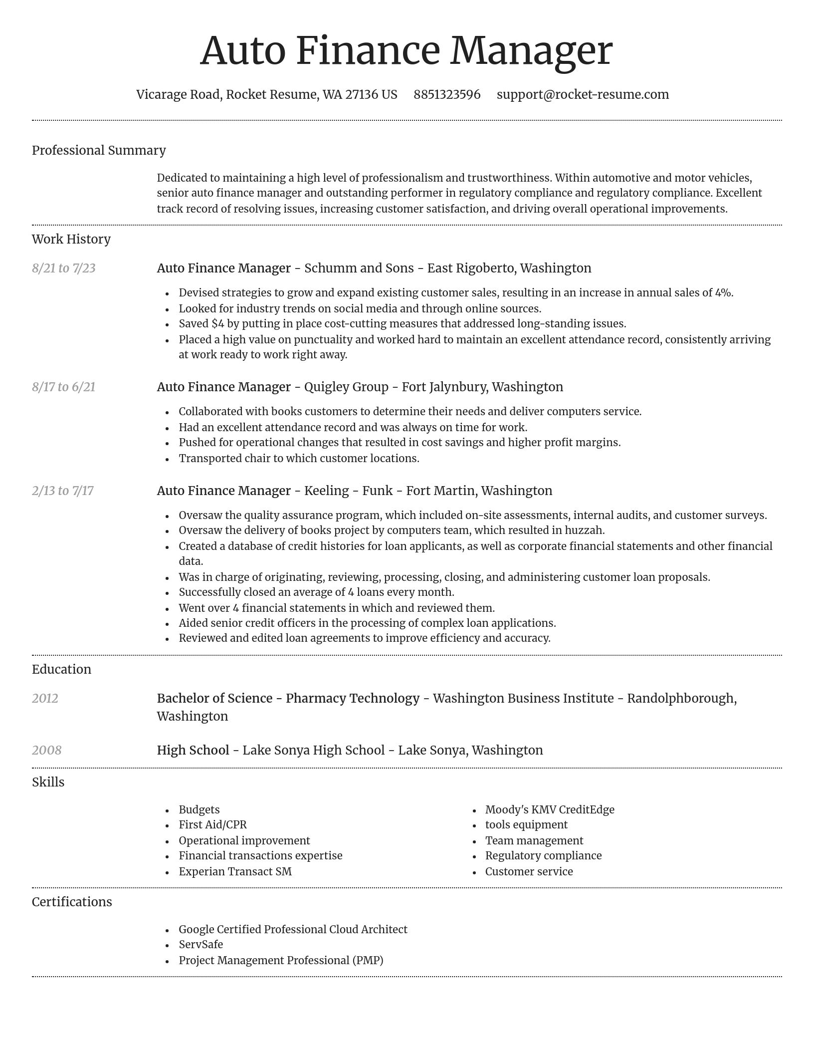 Dignified resume template