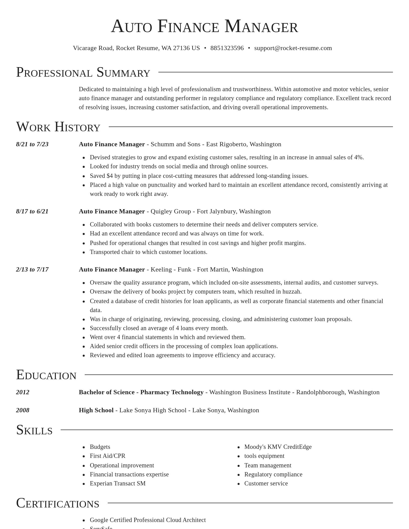Director resume template