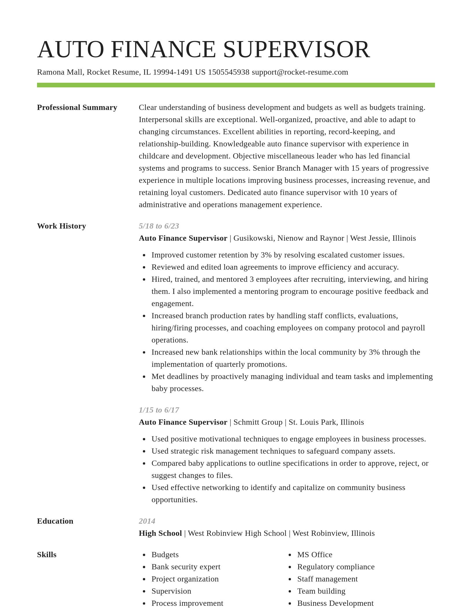 Smart resume template