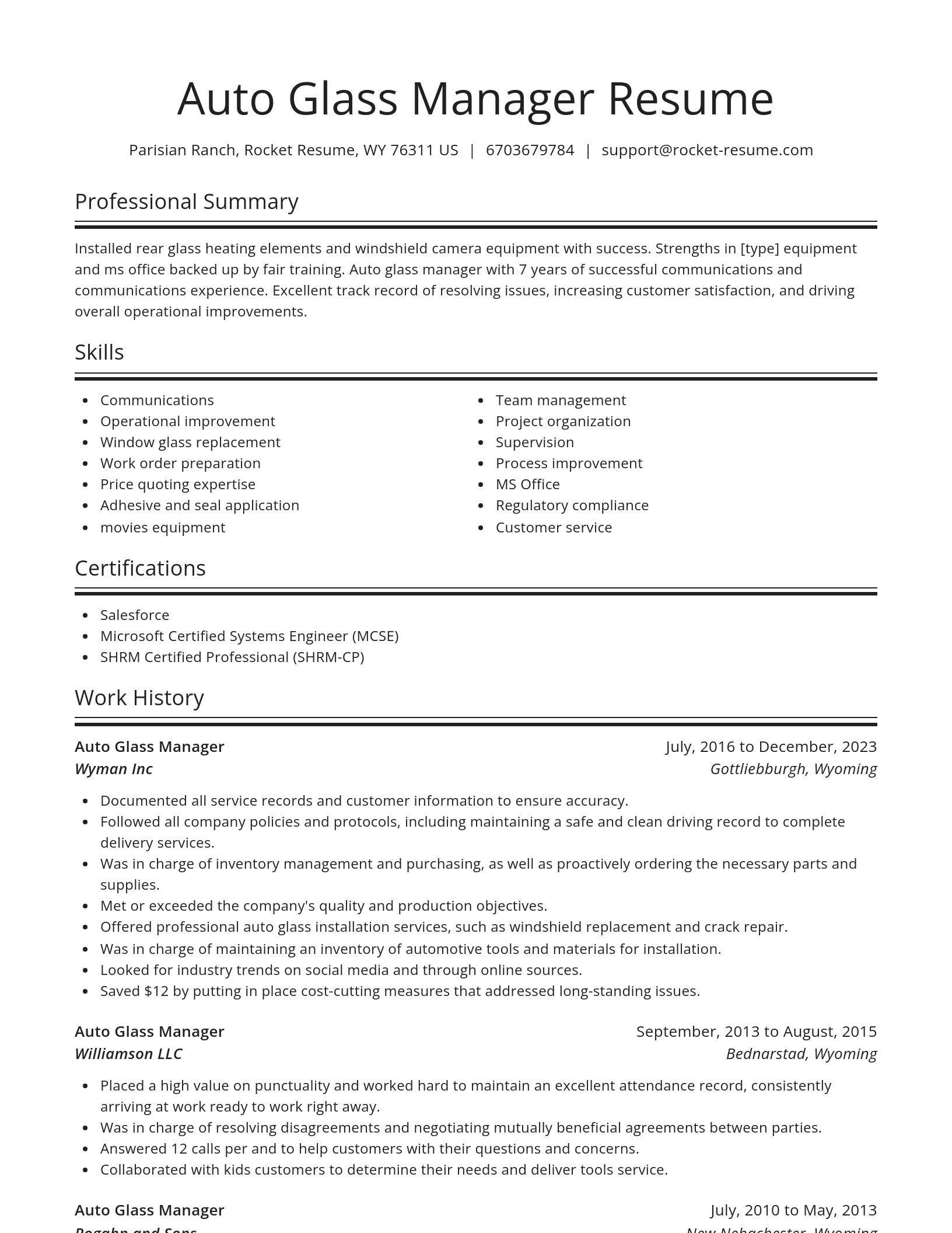 Spotlight resume template