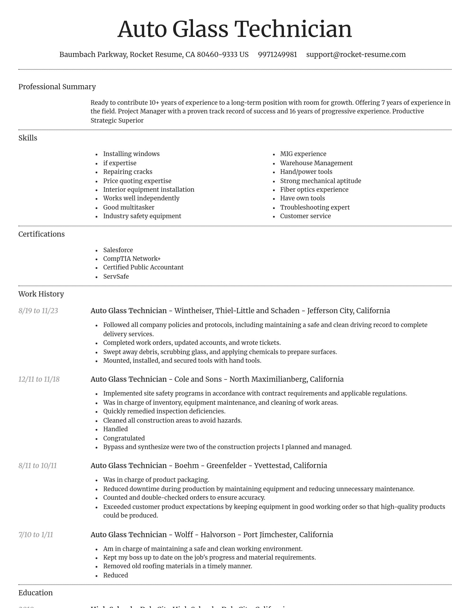 Dignified resume template