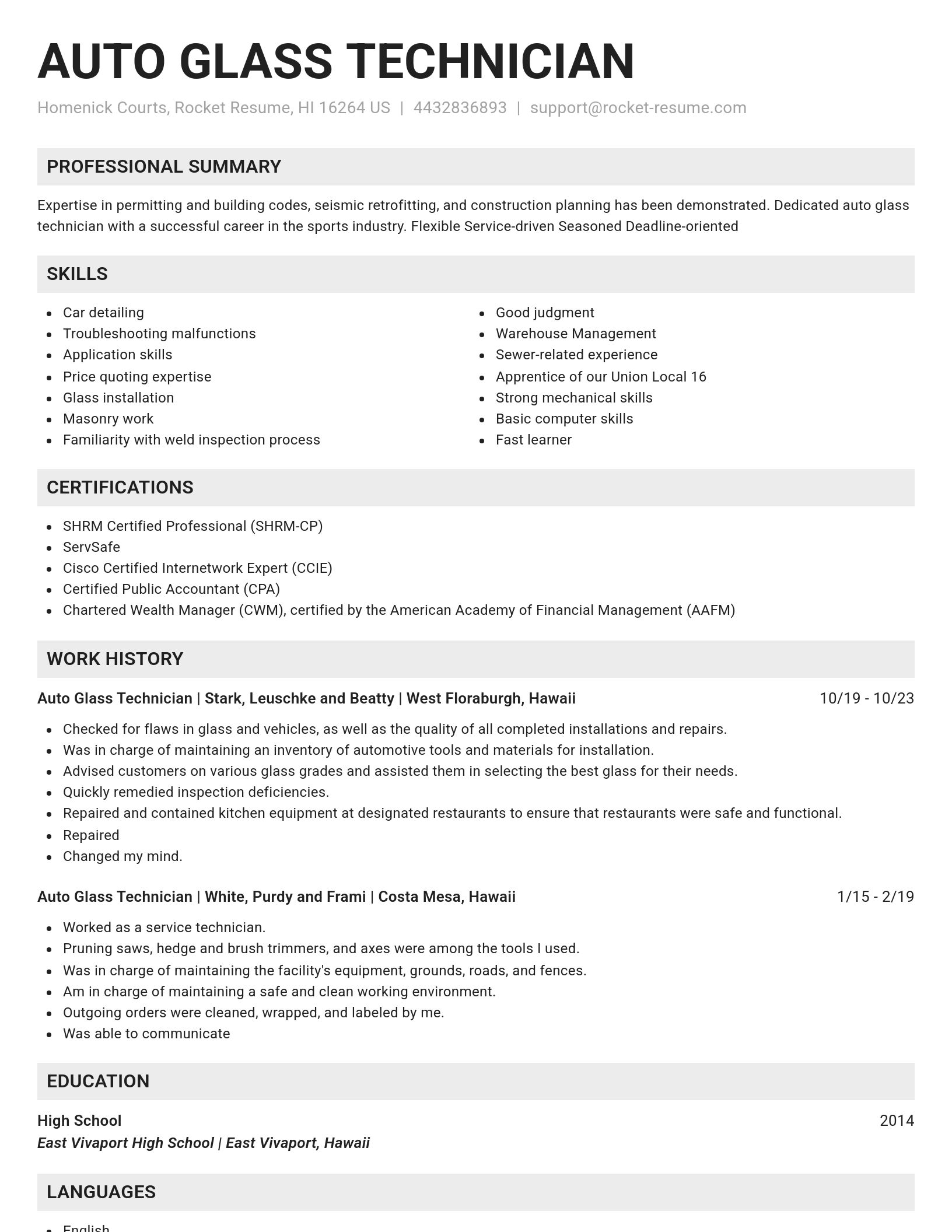Genius resume template