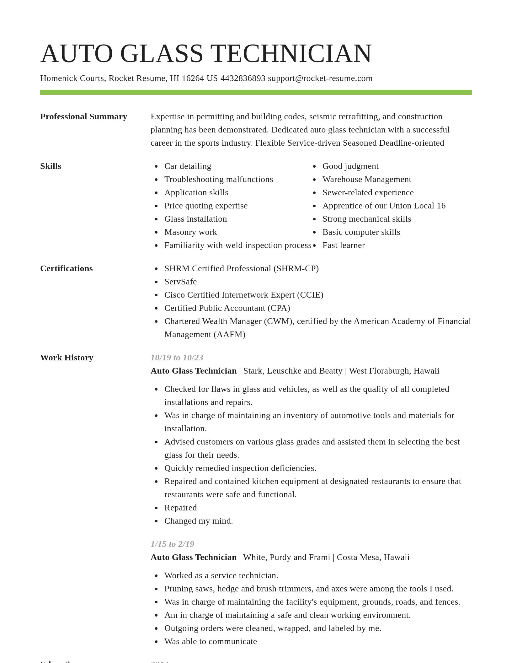 Smart resume template