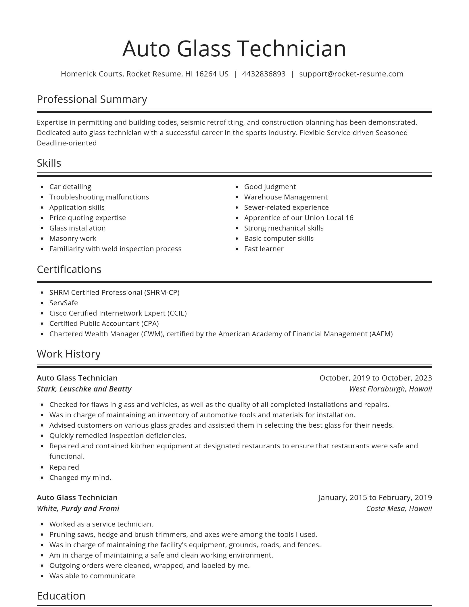 Spotlight resume template
