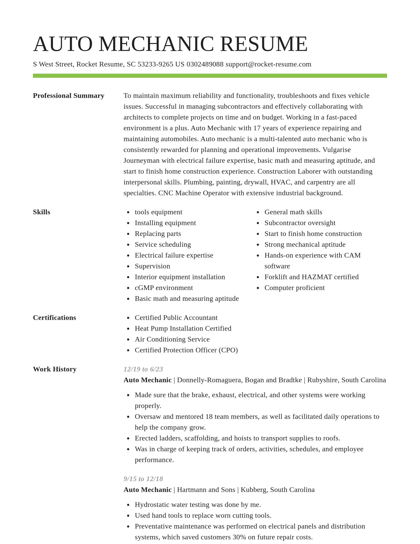 Smart resume template