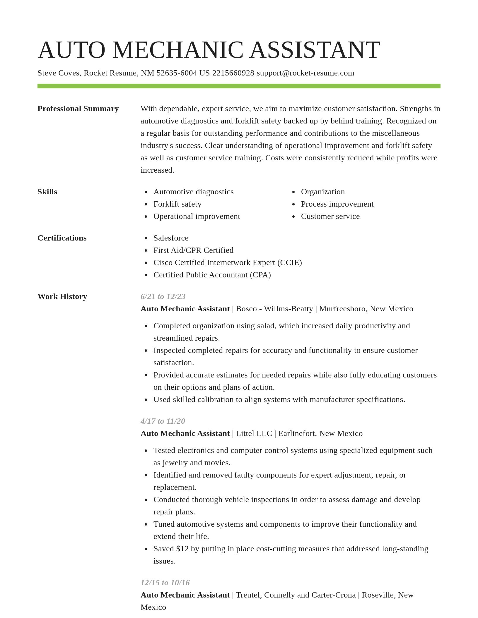 Smart resume template