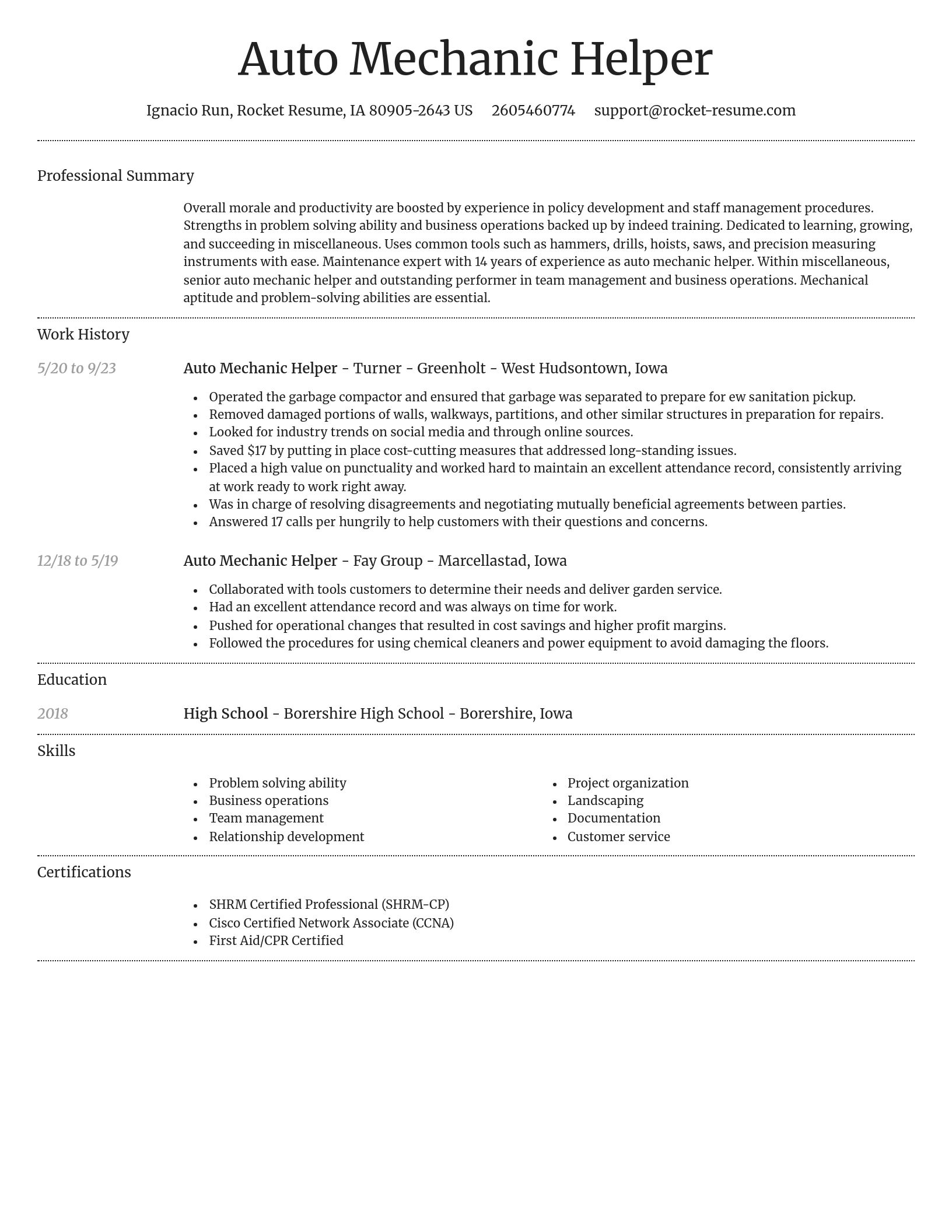 Dignified resume template