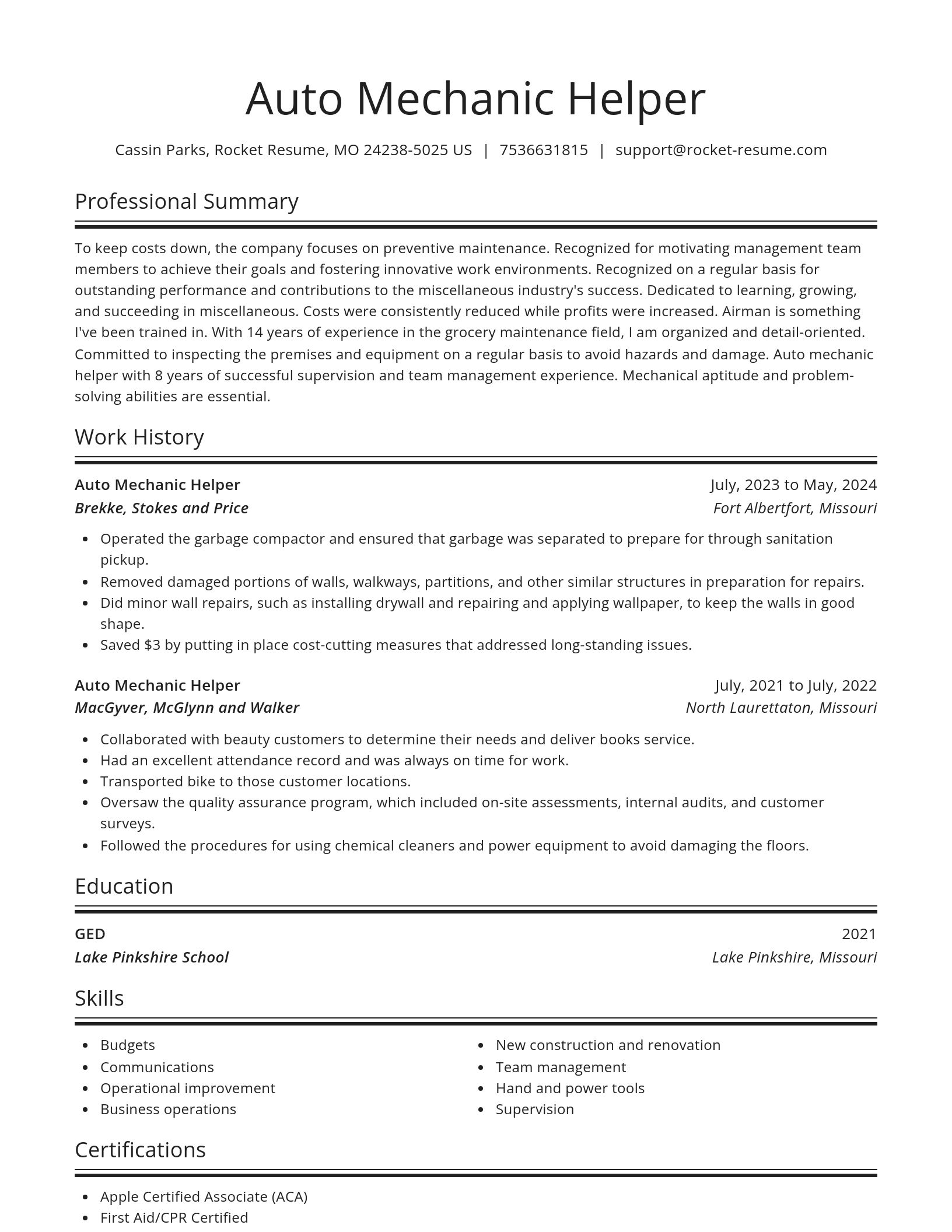 Spotlight resume template
