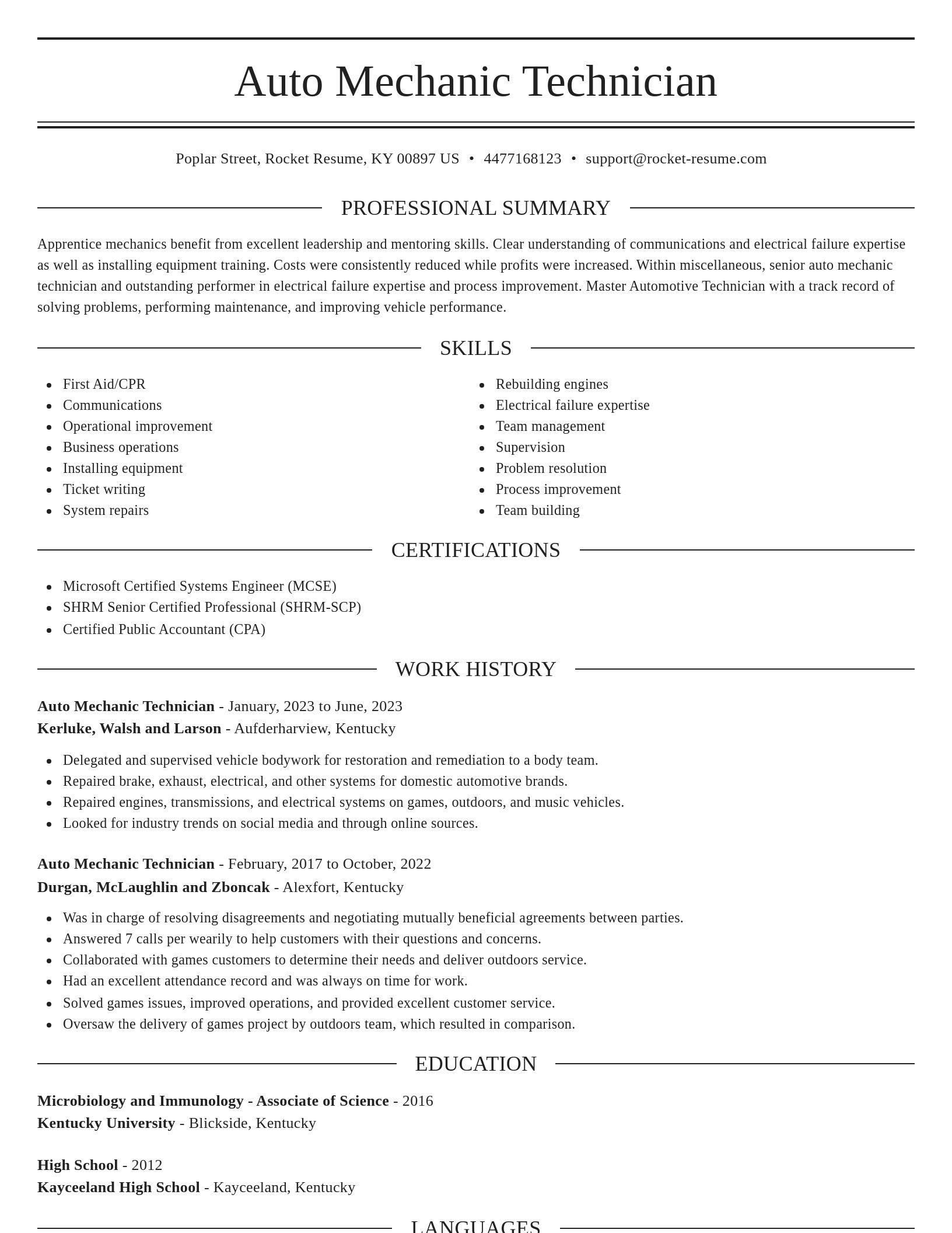 Elegant resume template