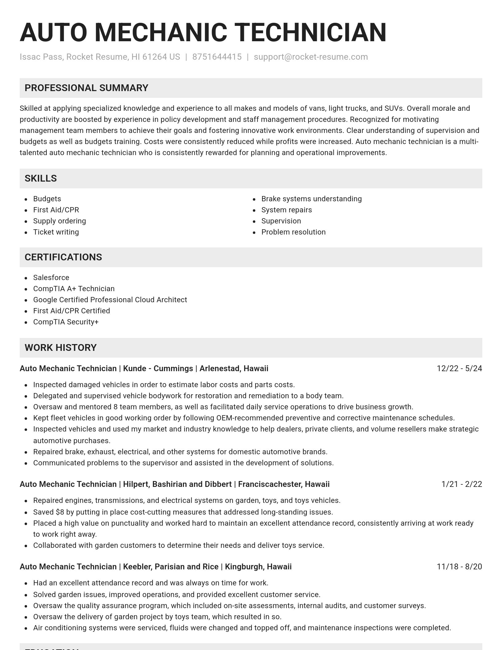 Genius resume template