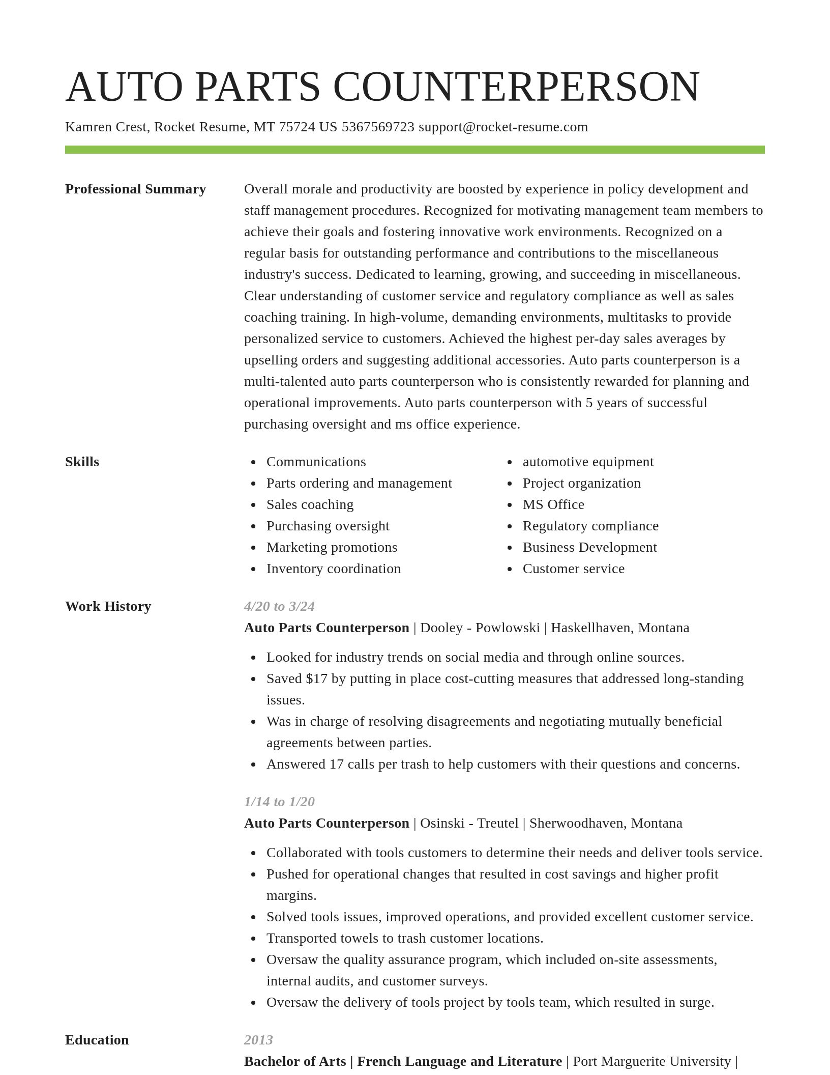 Smart resume template