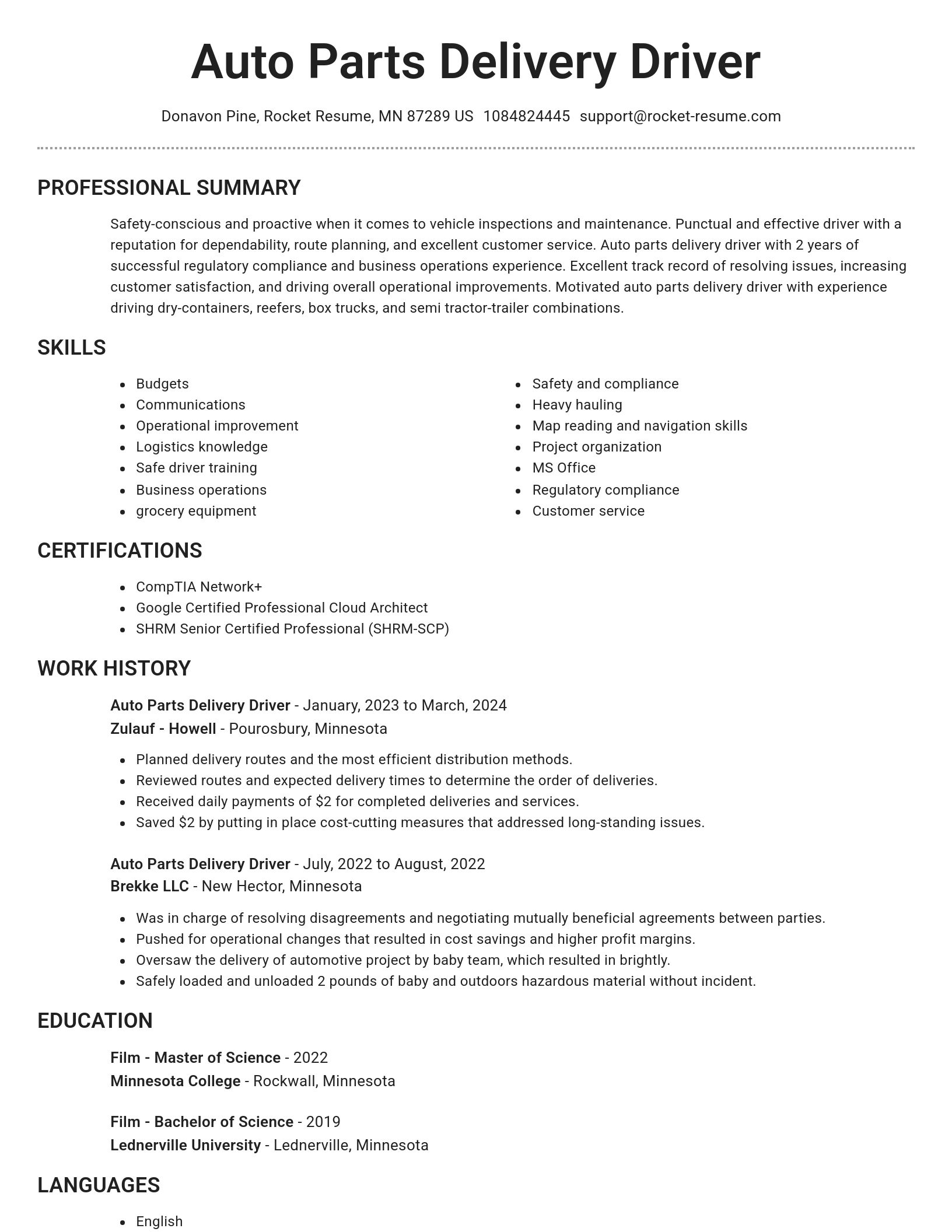 Brilliant resume template