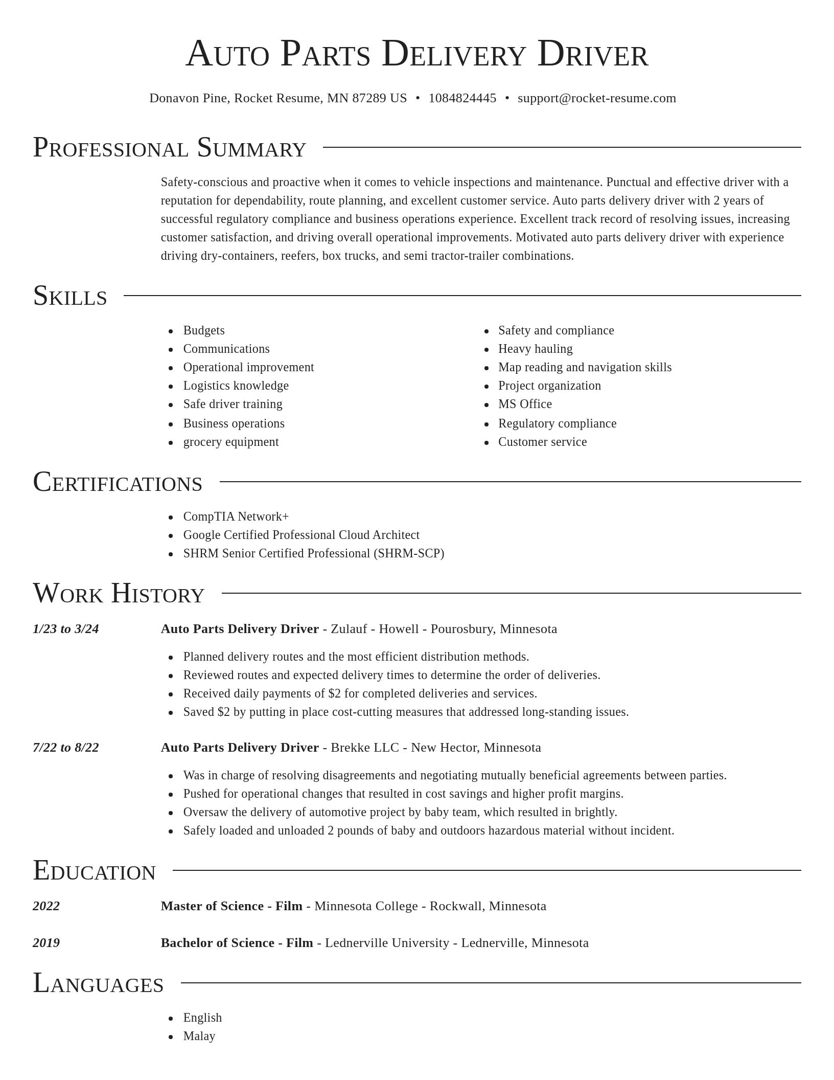 Director resume template