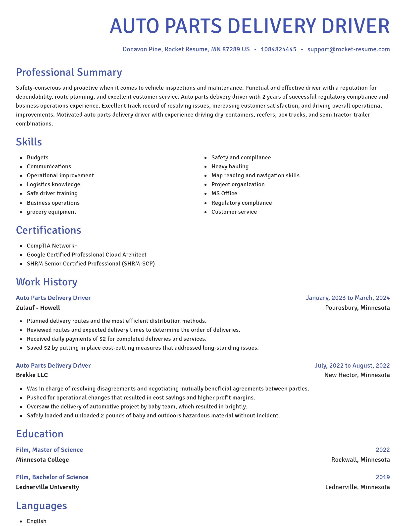 Novel resume template