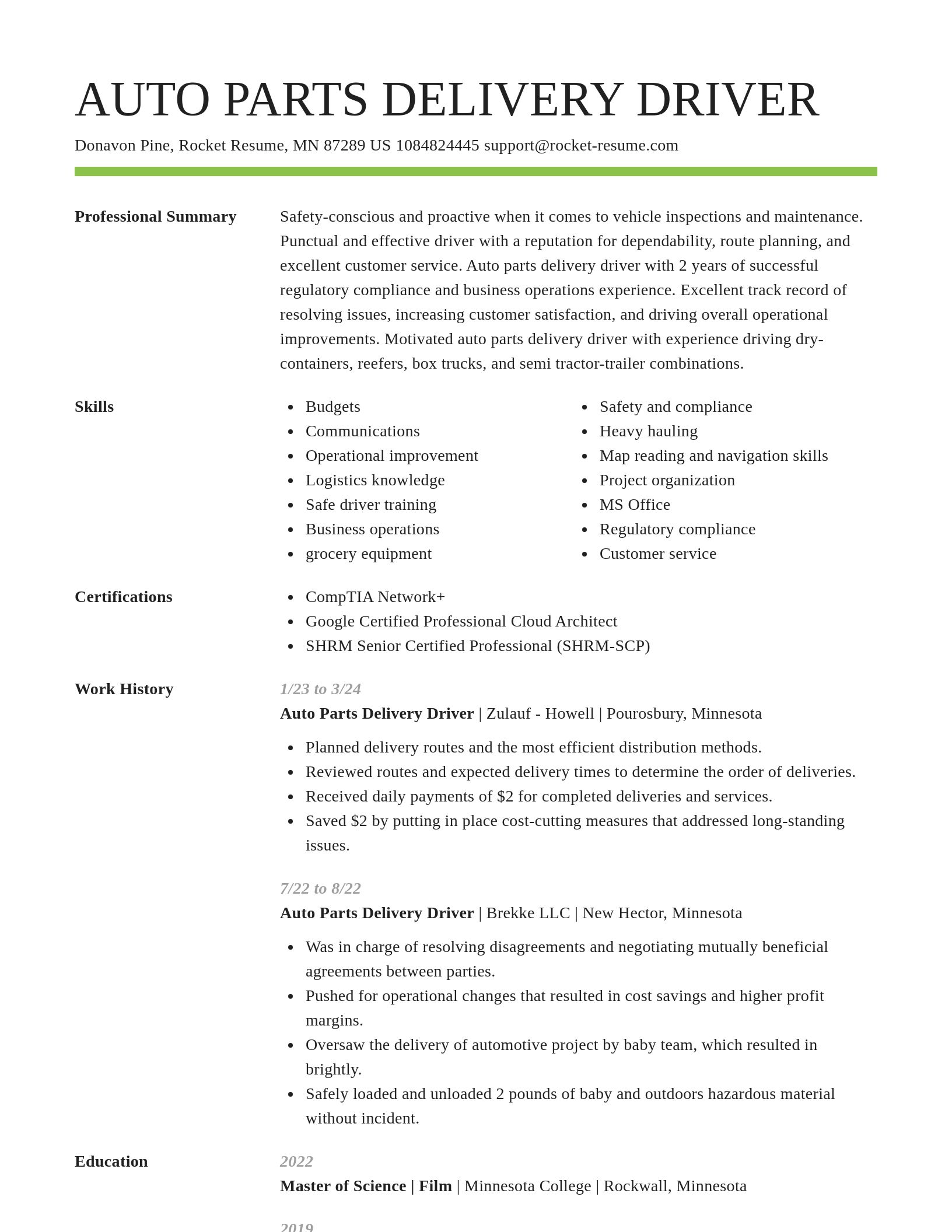 Smart resume template