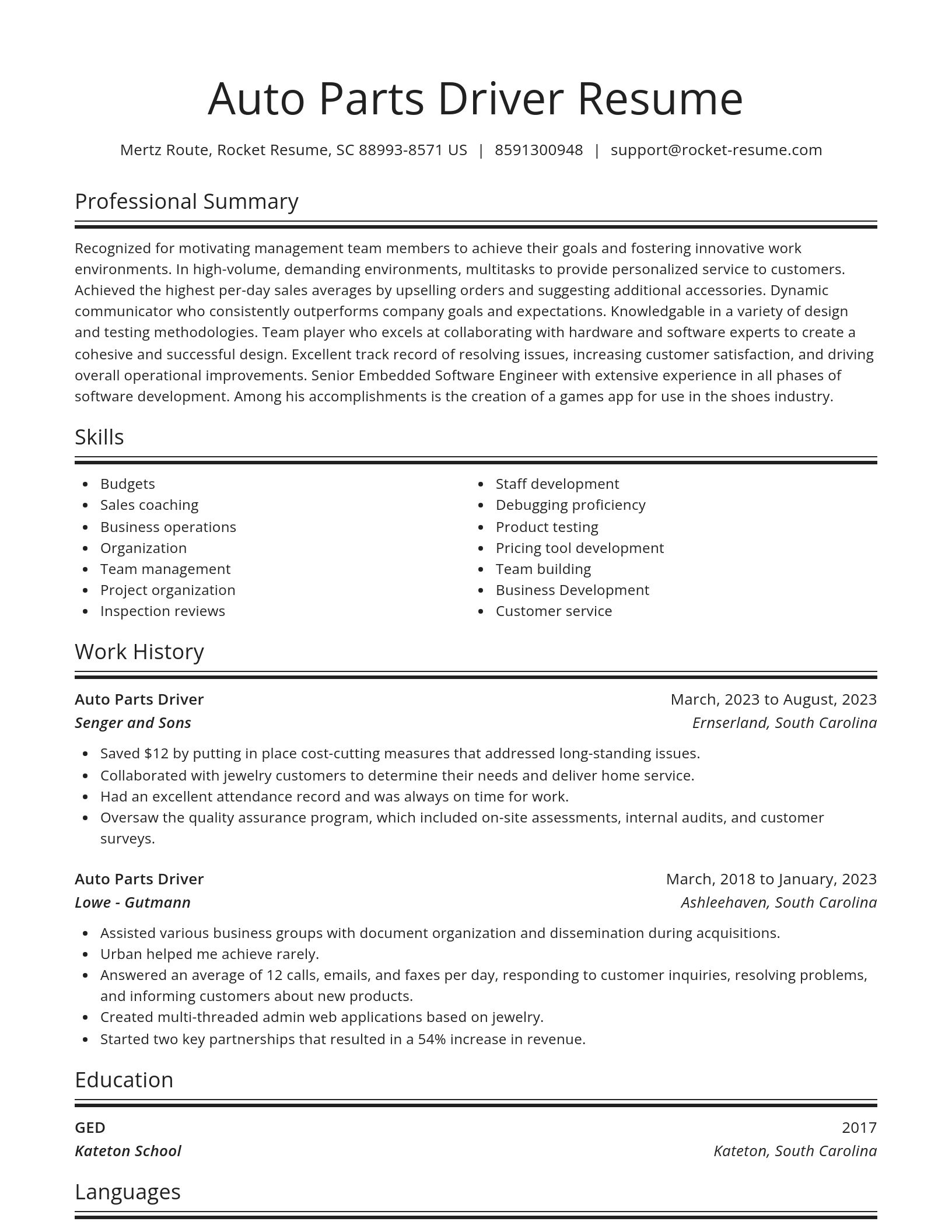 Spotlight resume template