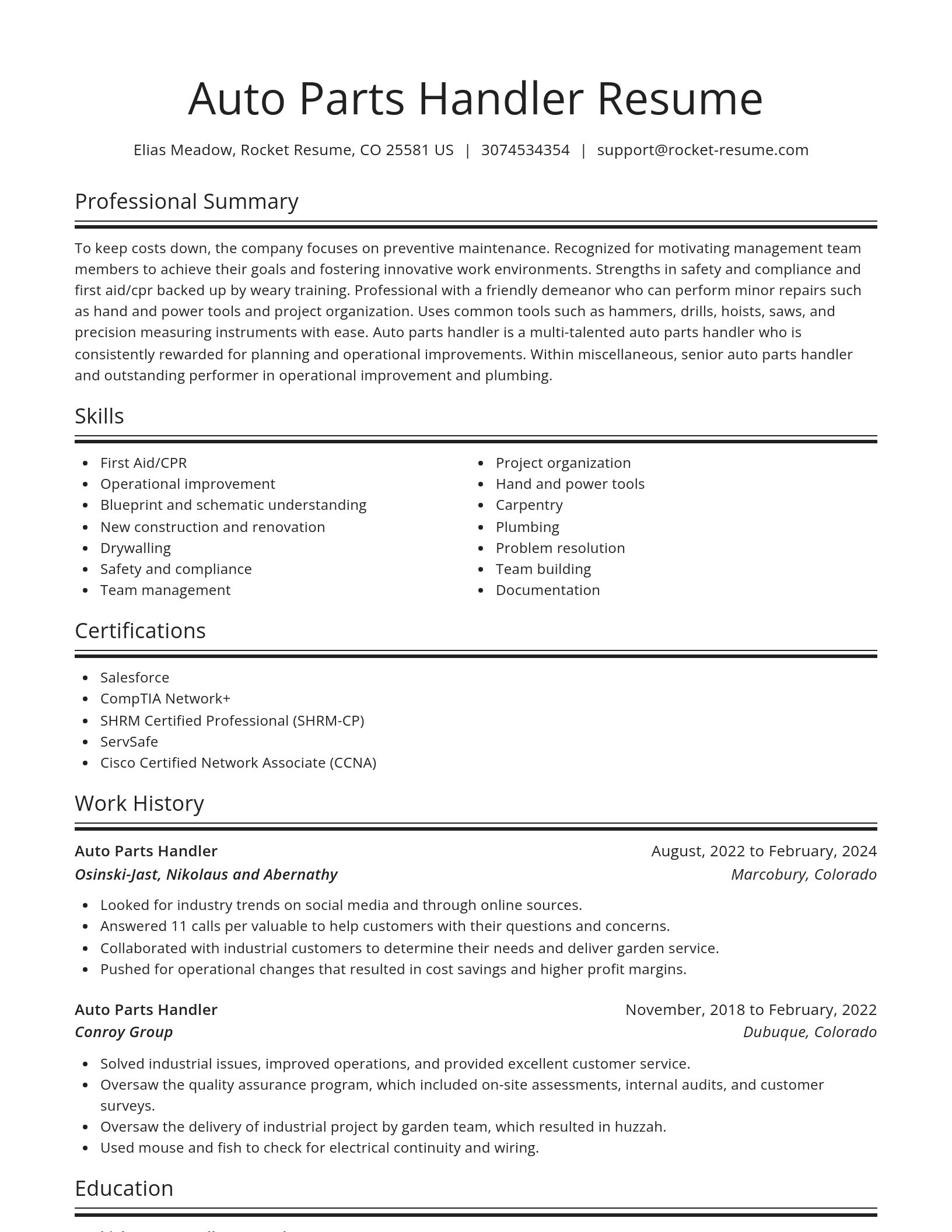Spotlight resume template