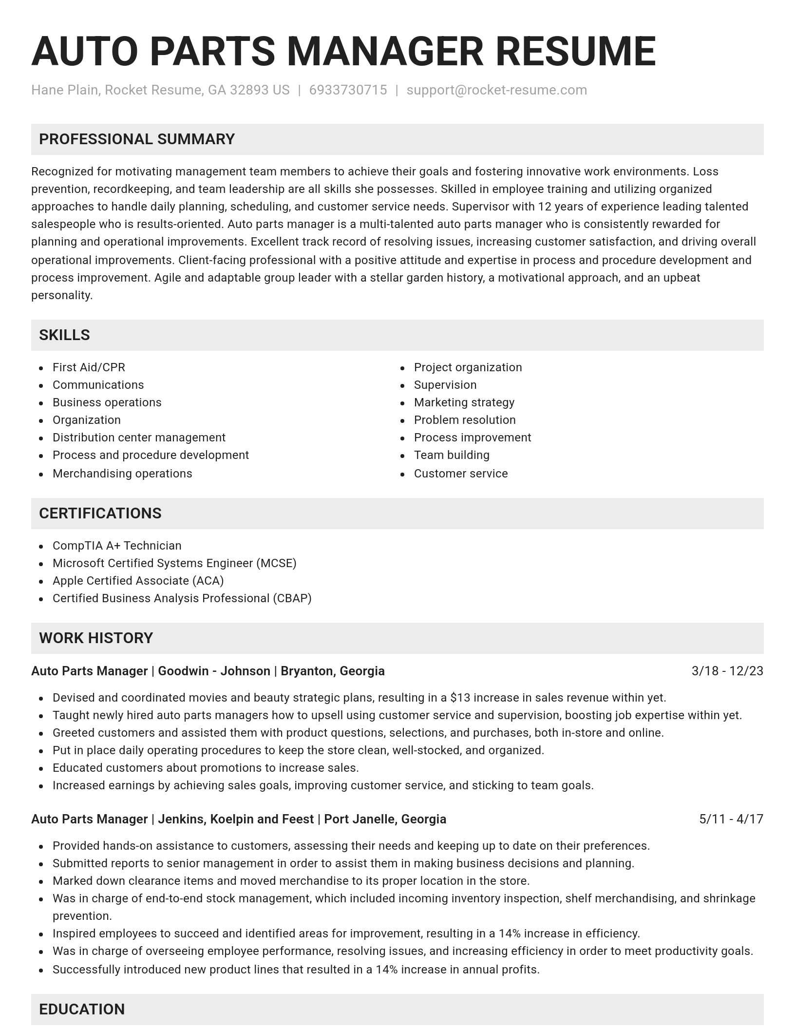 Genius resume template