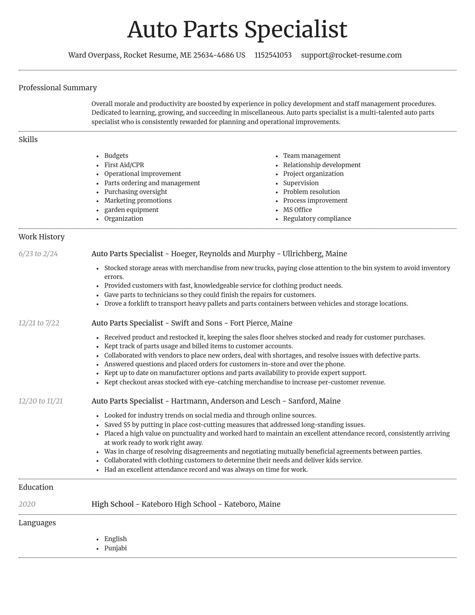 Dignified resume template
