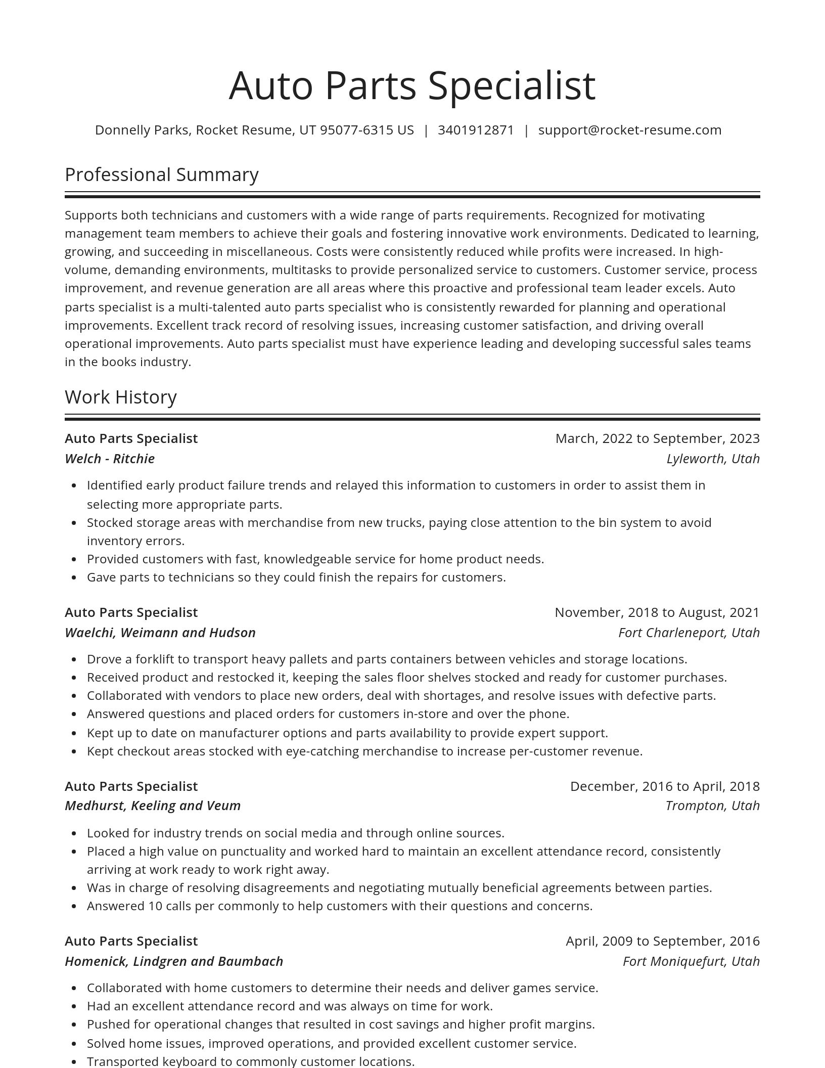 Spotlight resume template