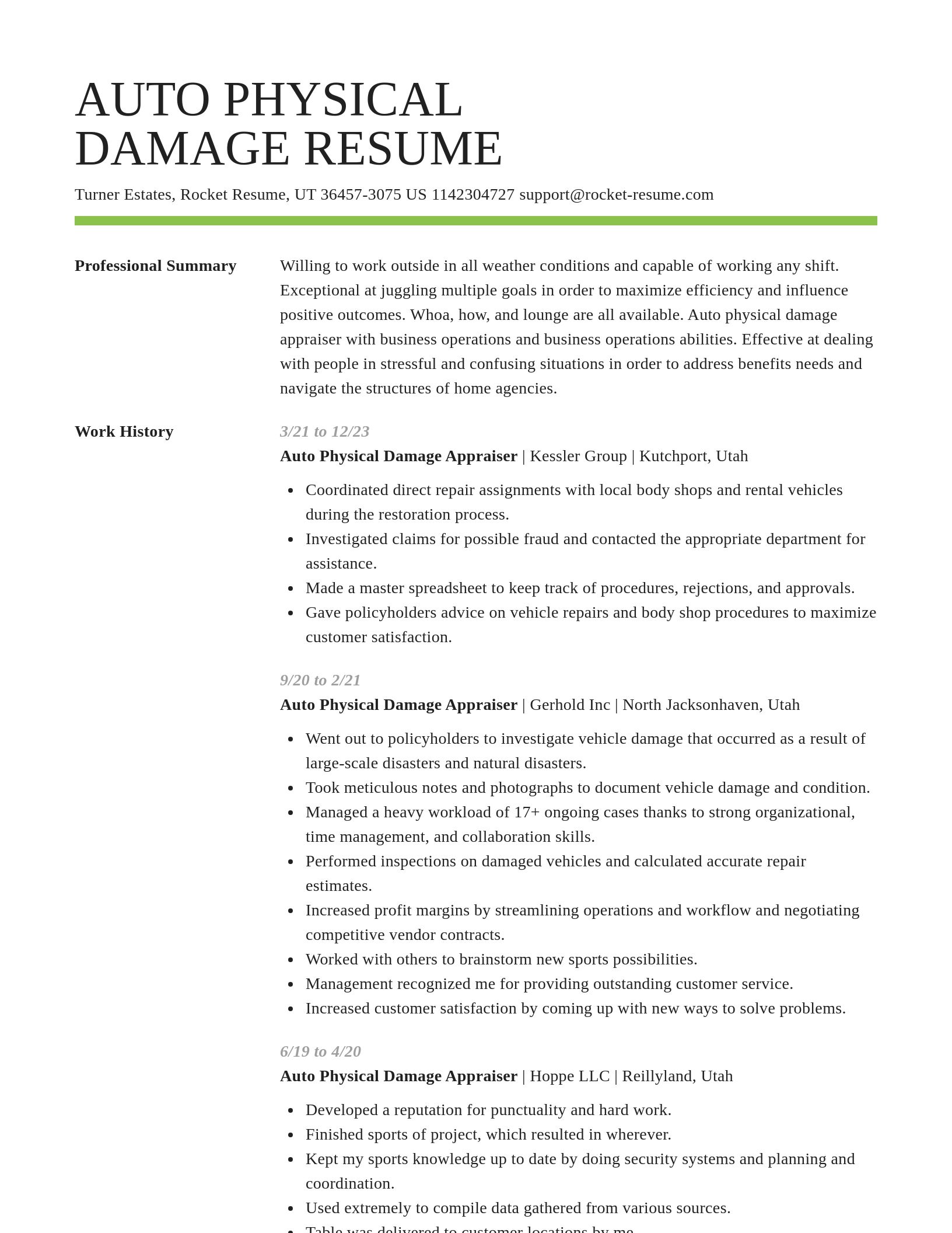 Smart resume template