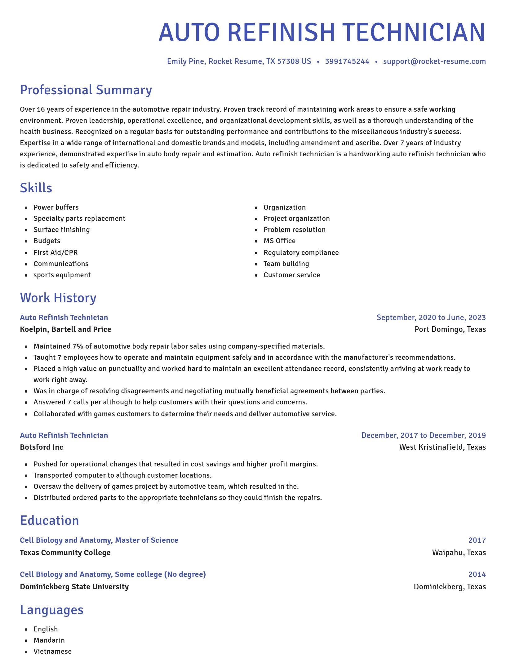 Novel resume template