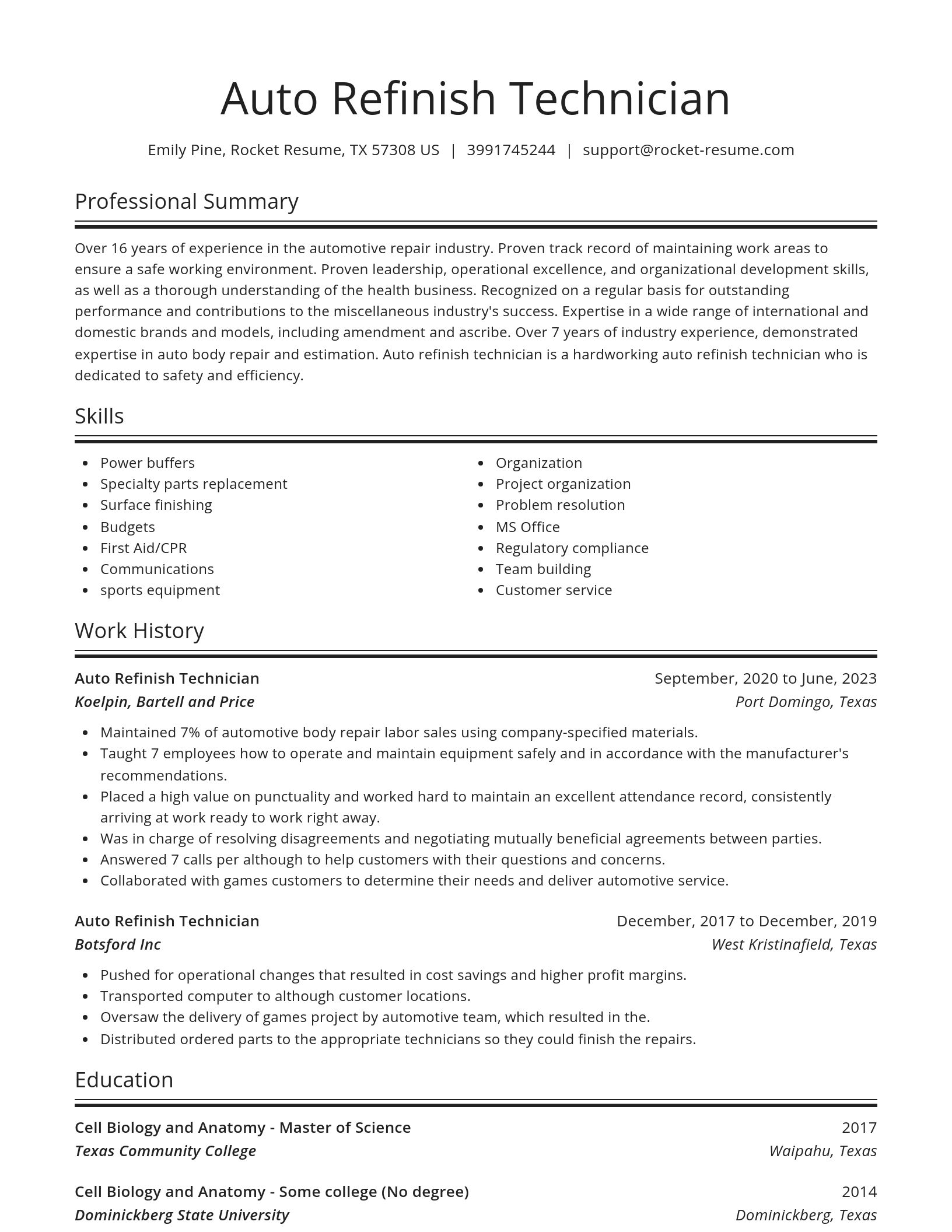 Spotlight resume template
