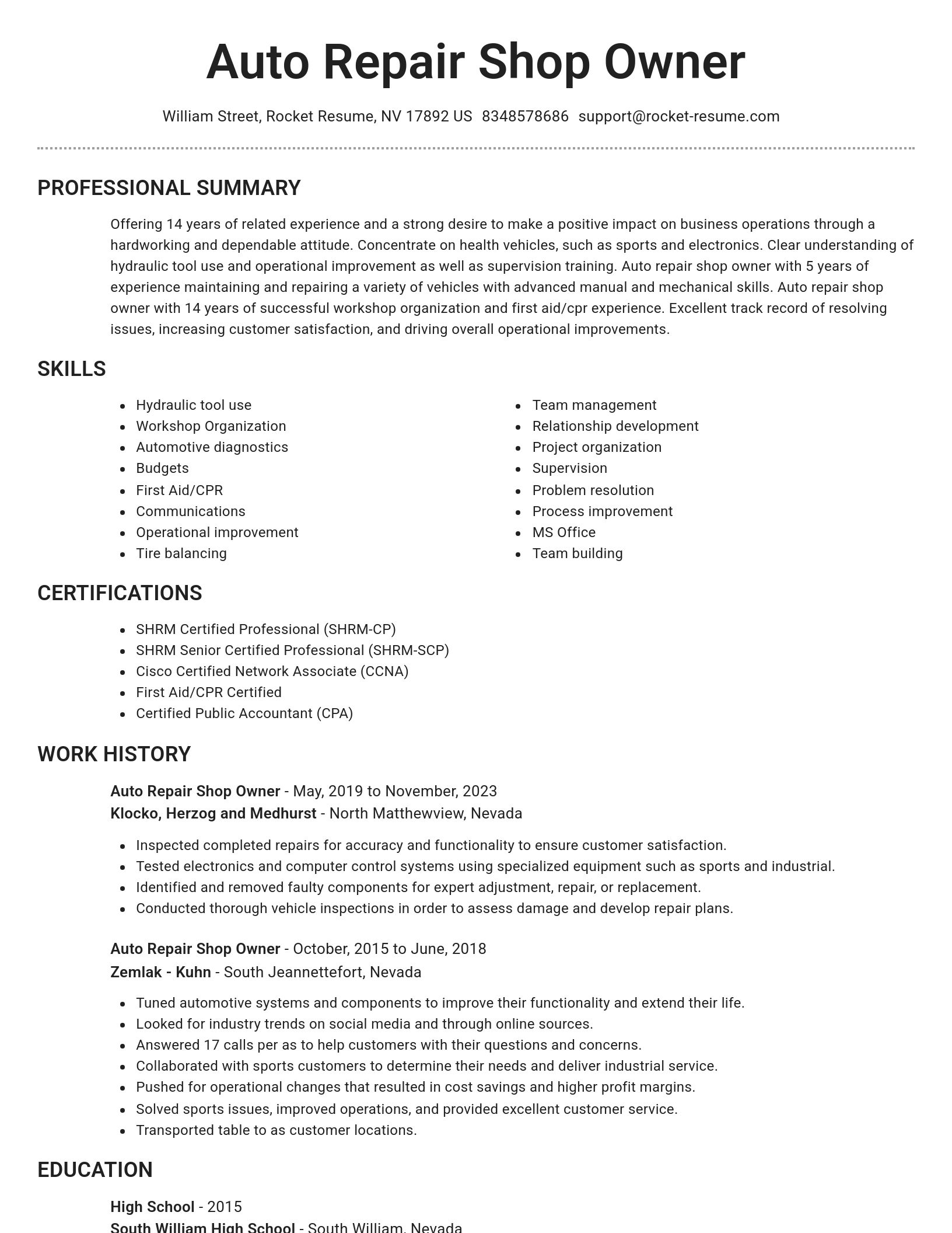 Brilliant resume template