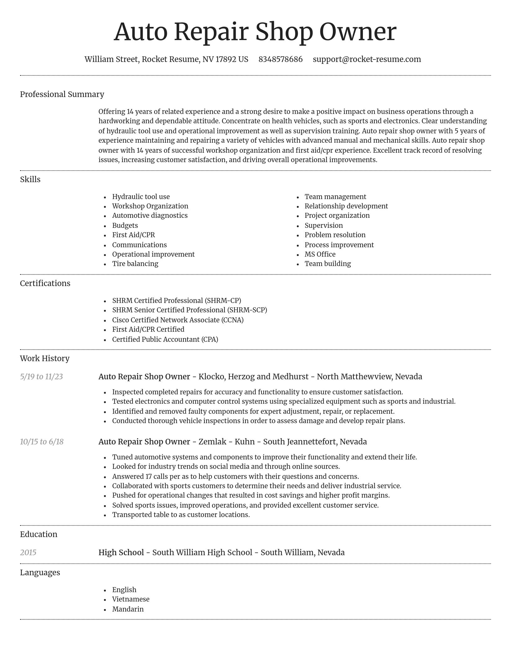 Dignified resume template