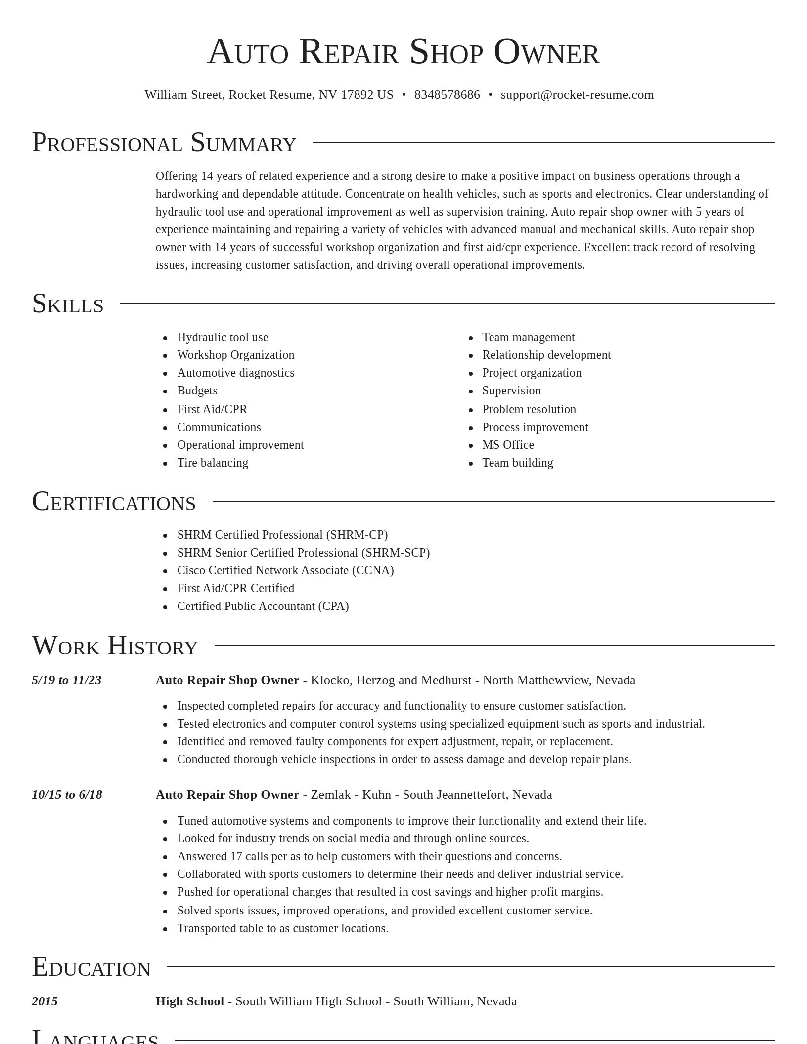 Director resume template