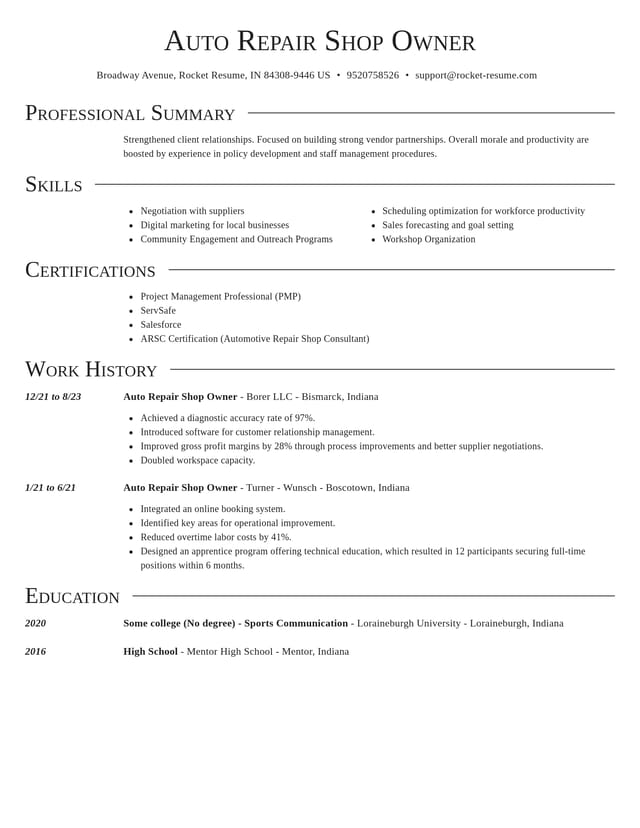 Director resume template