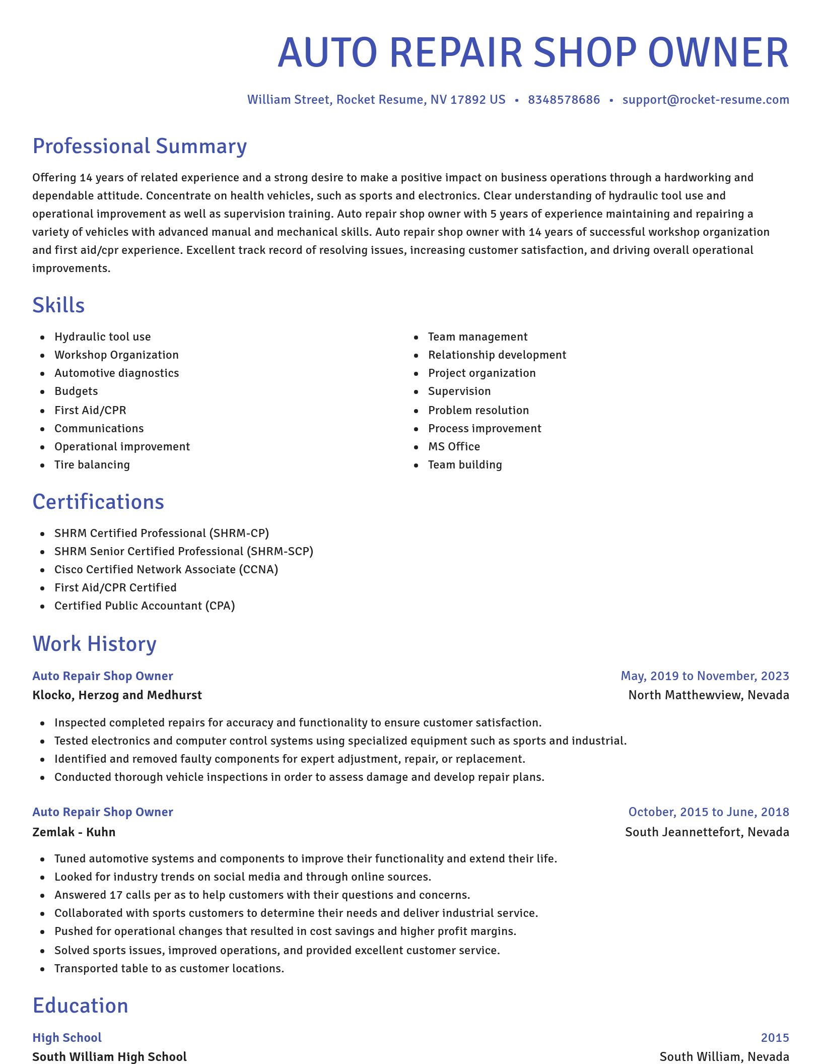 Novel resume template