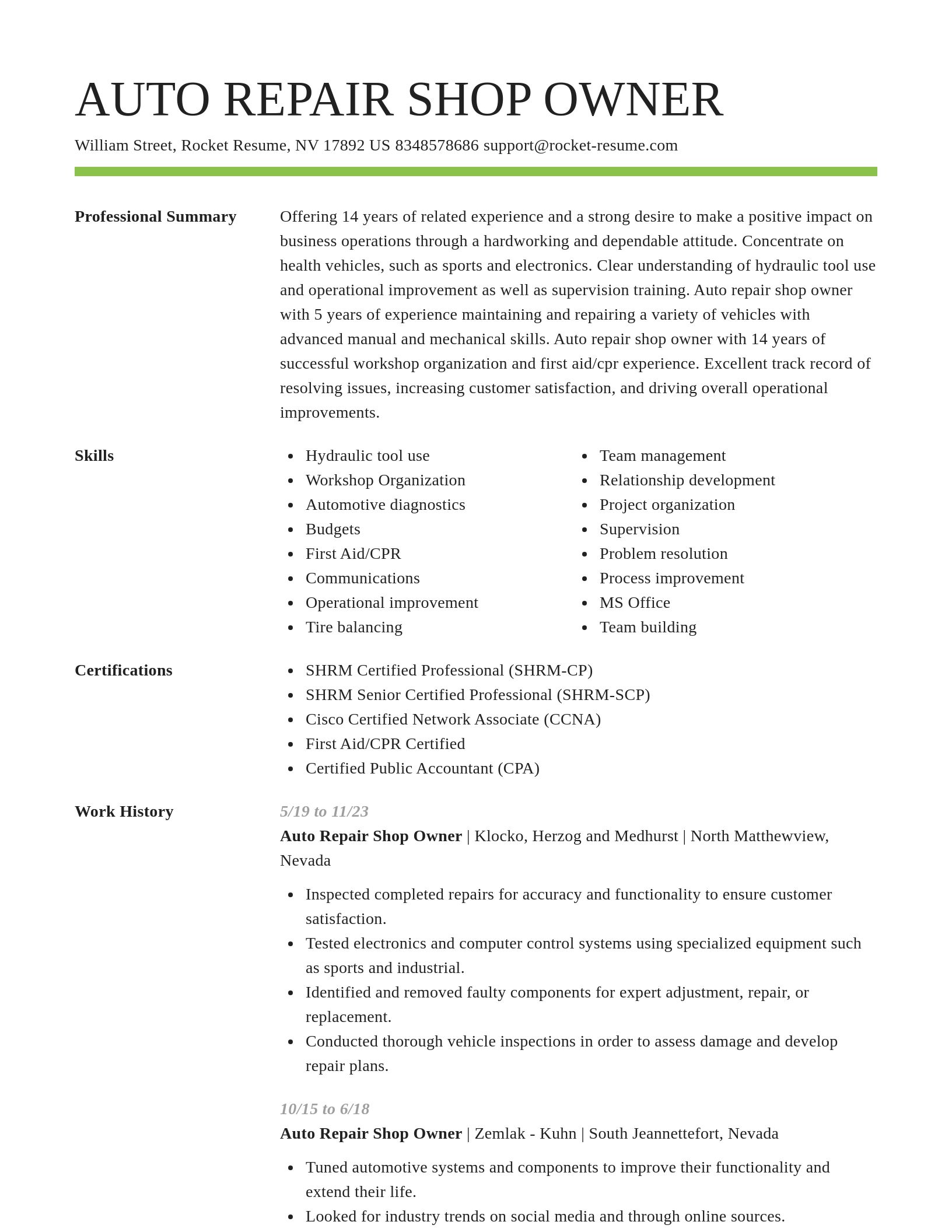 Smart resume template