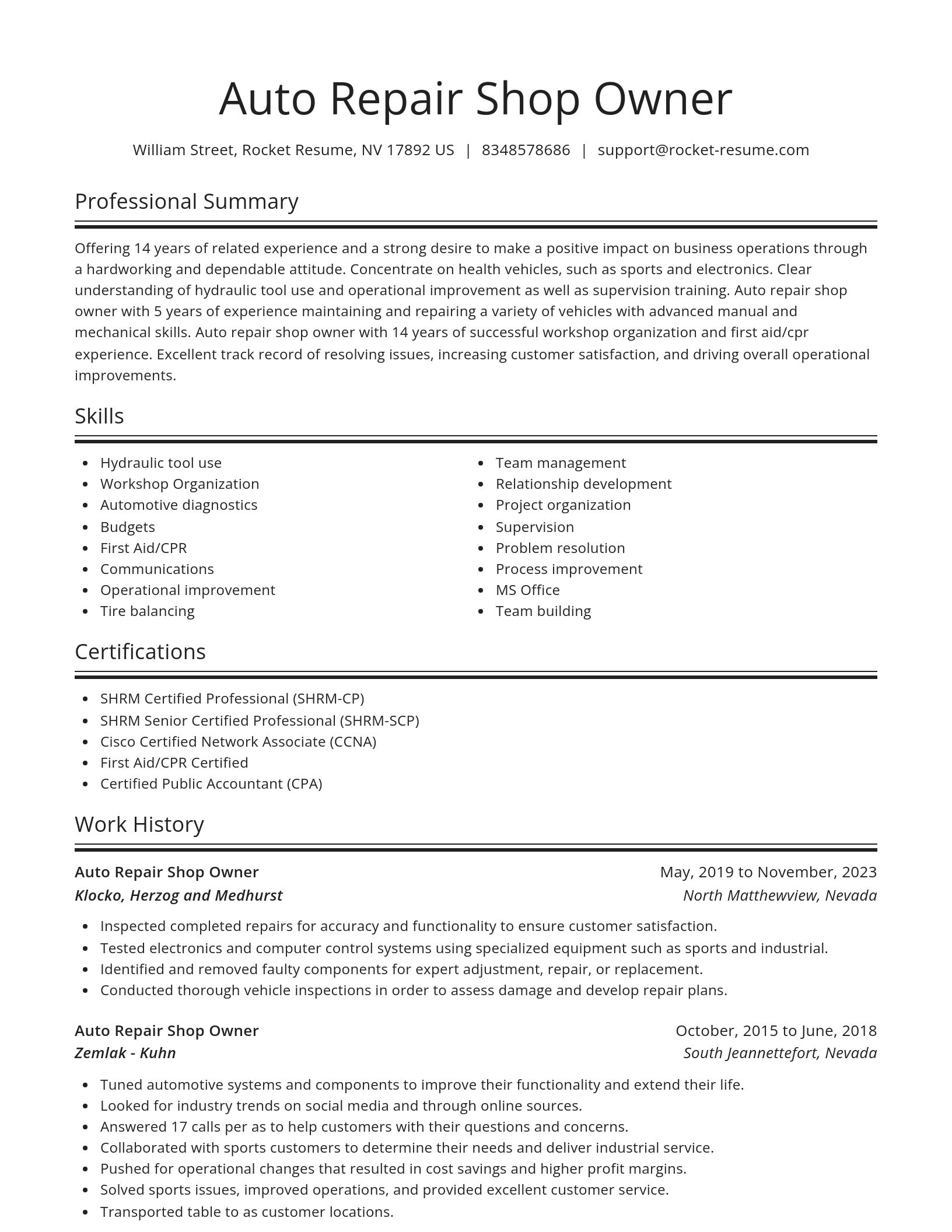 Spotlight resume template