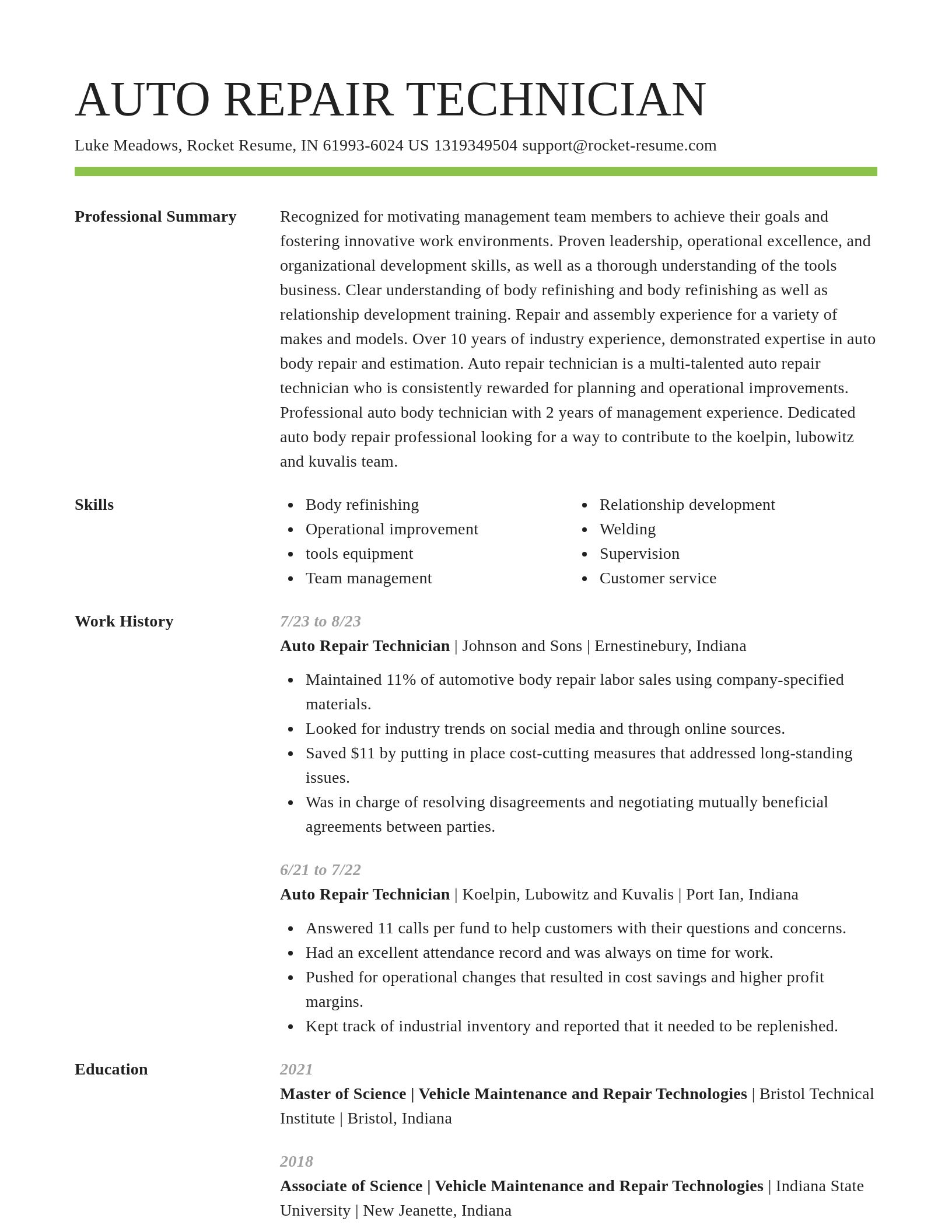 Smart resume template