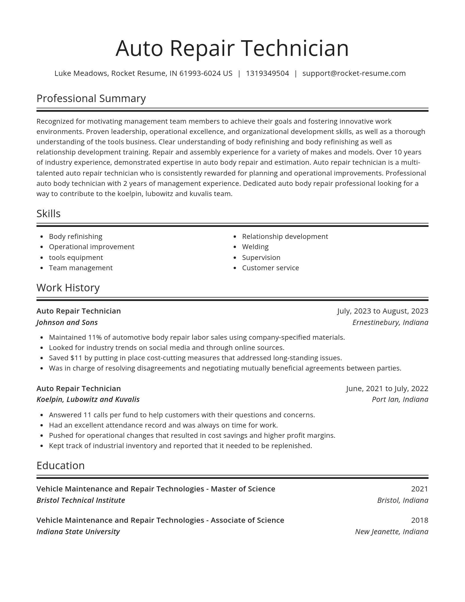 Spotlight resume template