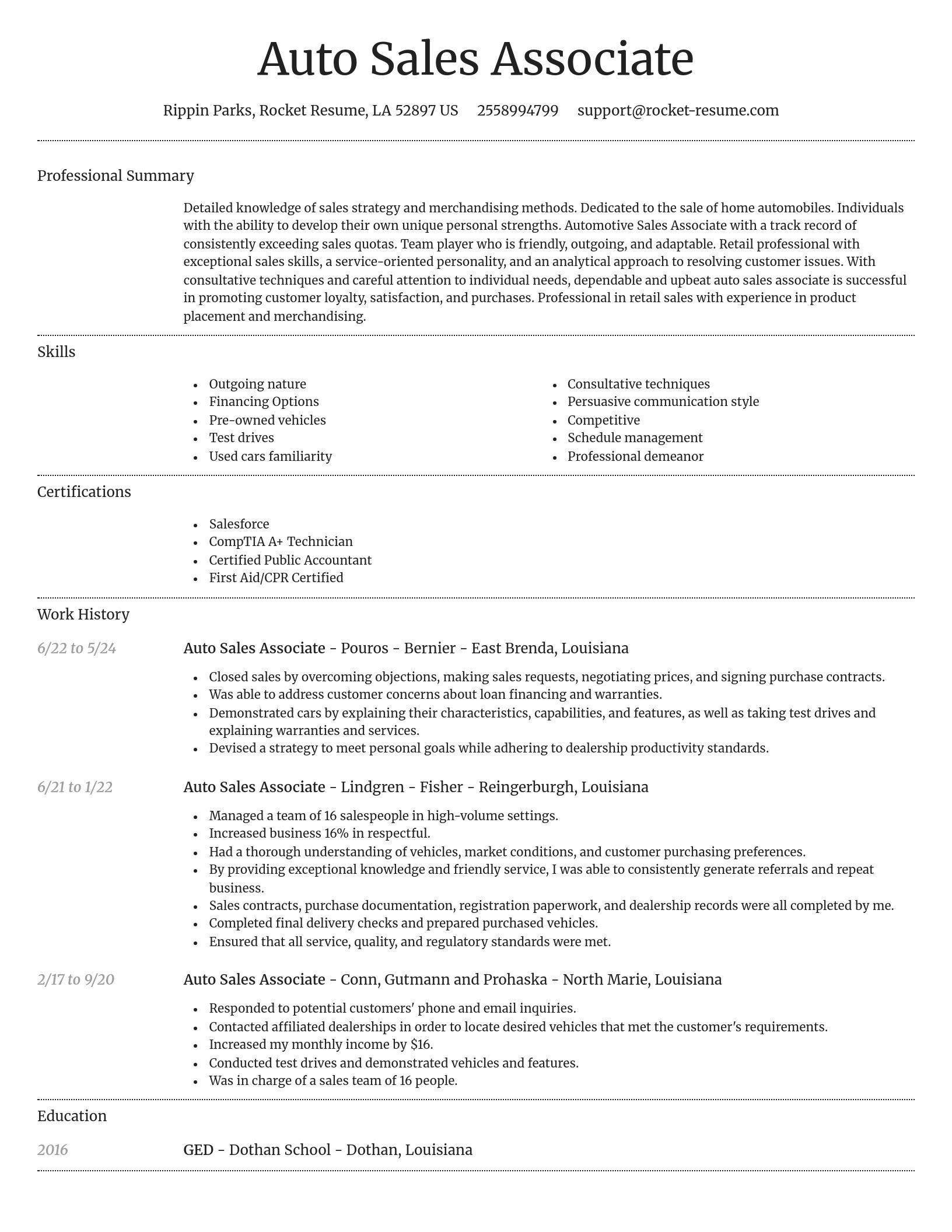 Dignified resume template