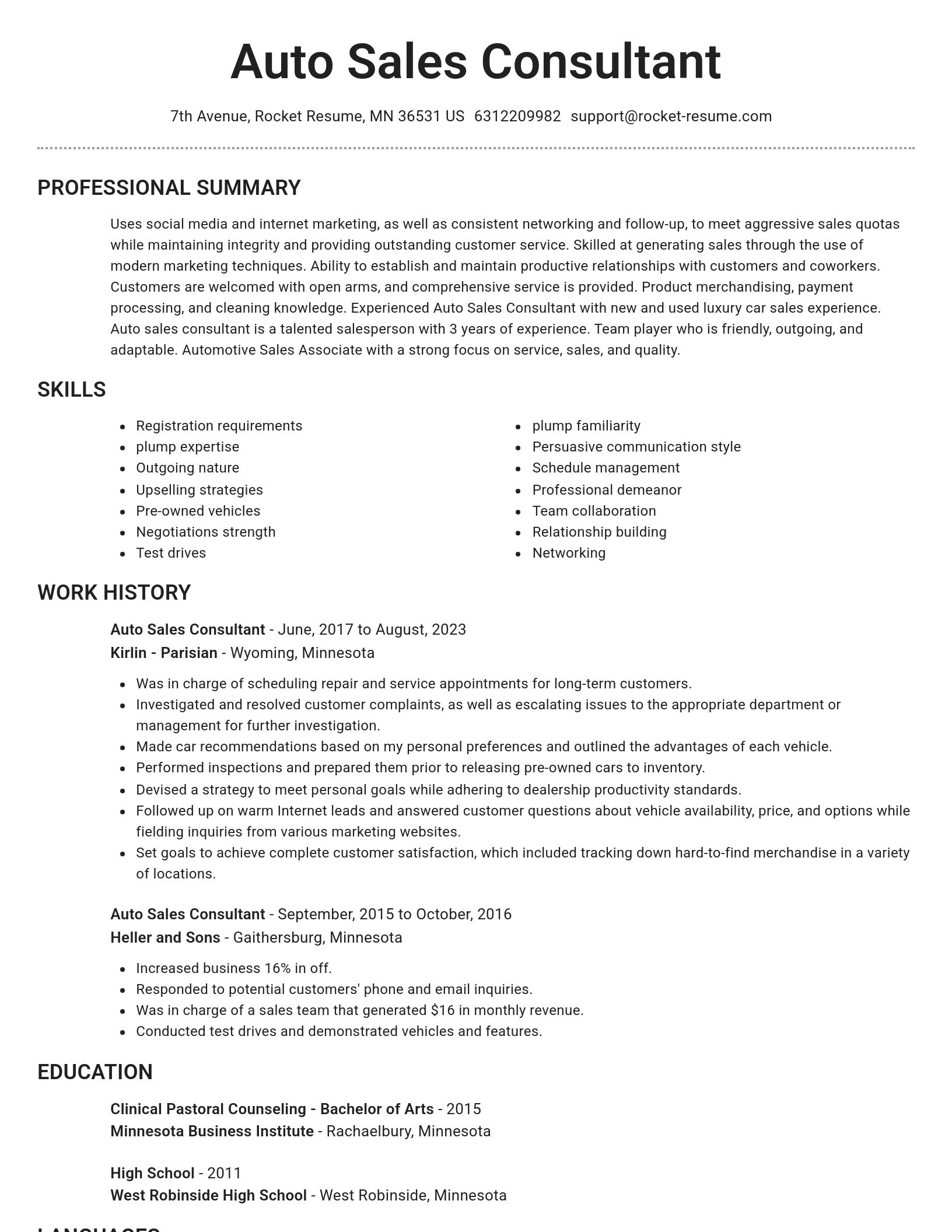 Brilliant resume template