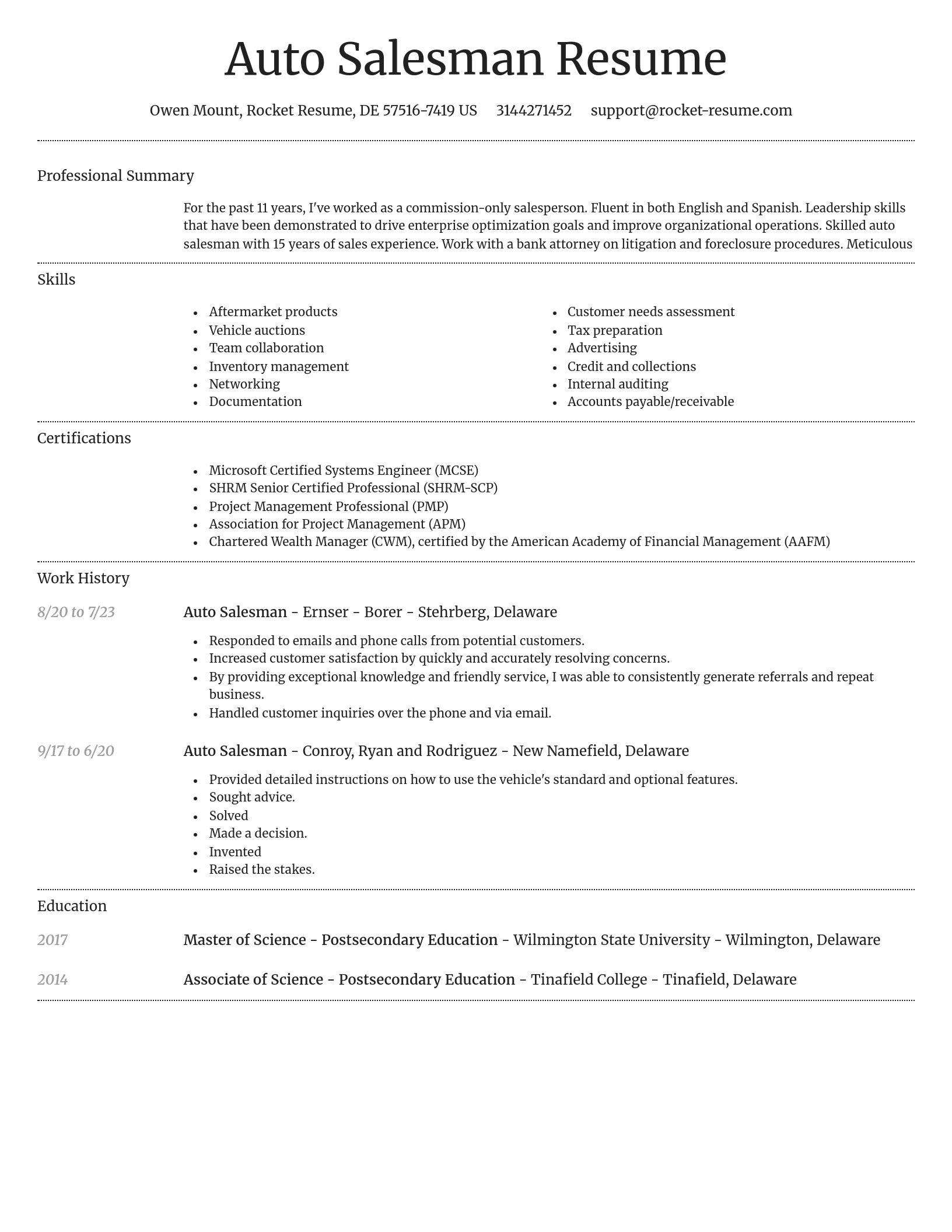 Dignified resume template