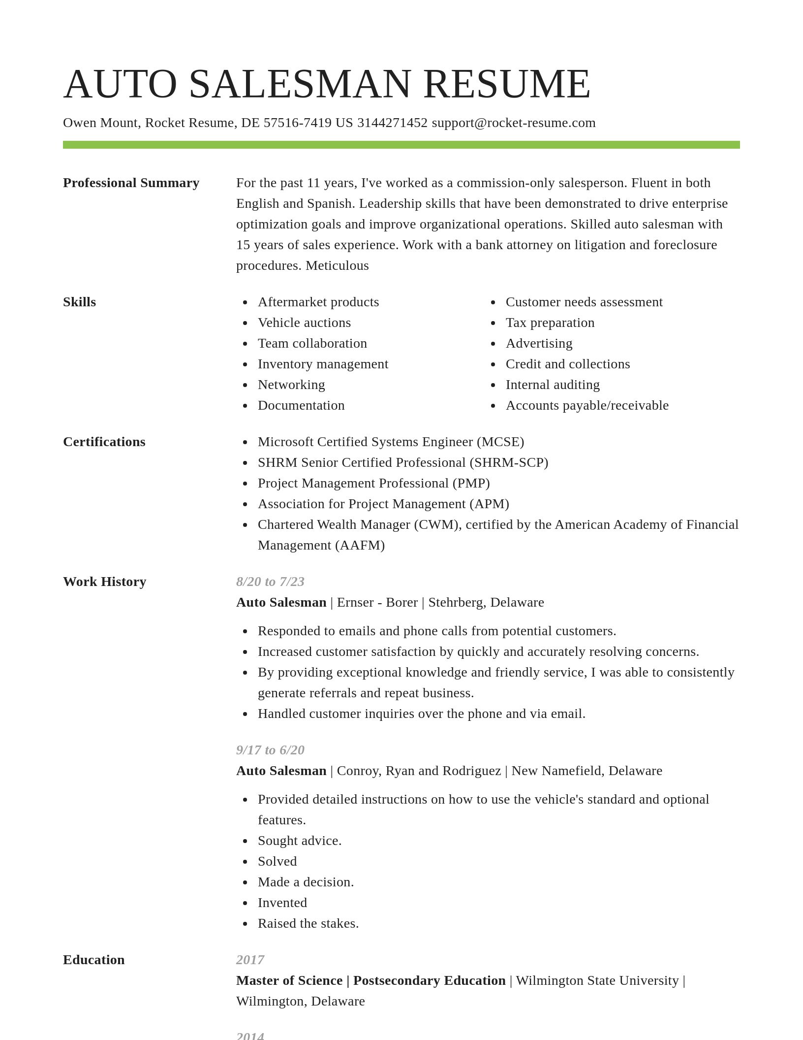 Smart resume template