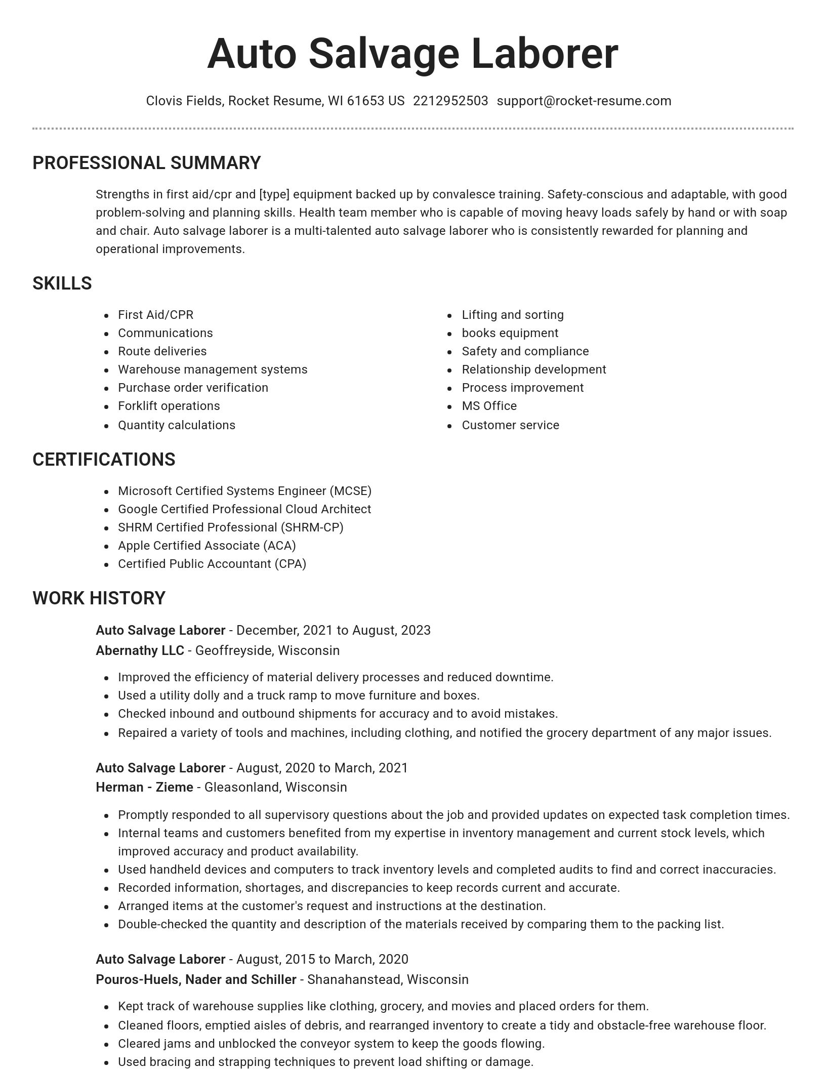 Brilliant resume template