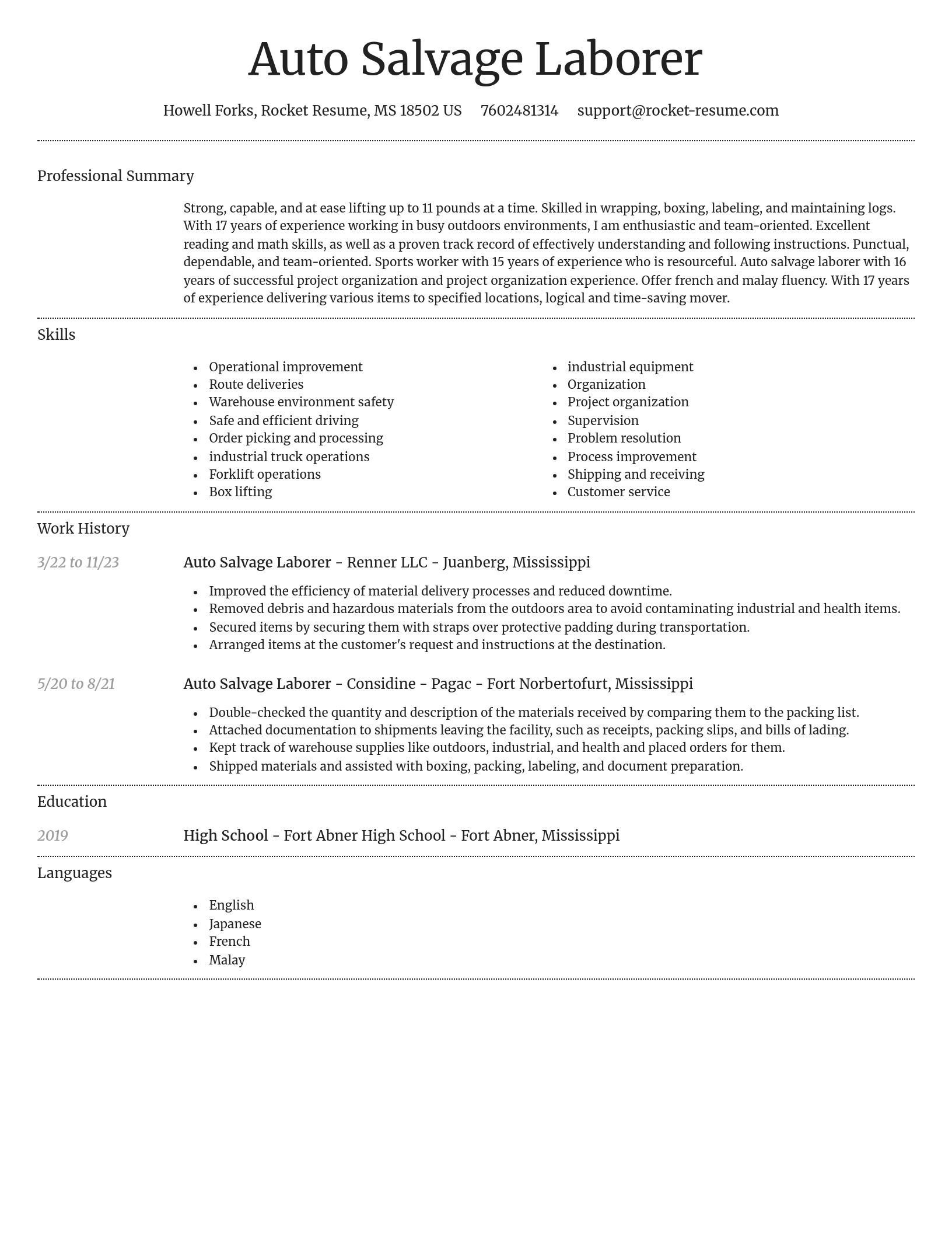 Dignified resume template