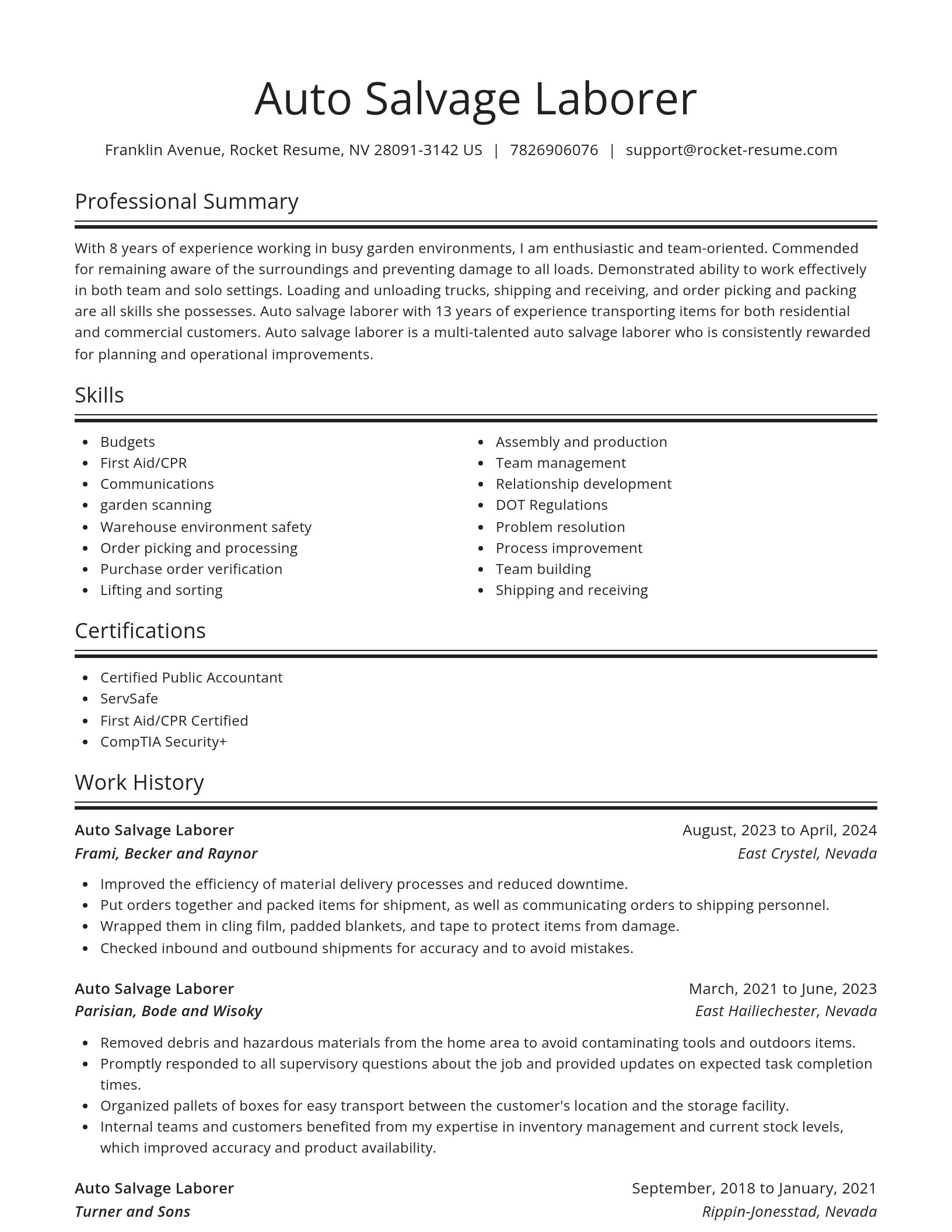 Spotlight resume template