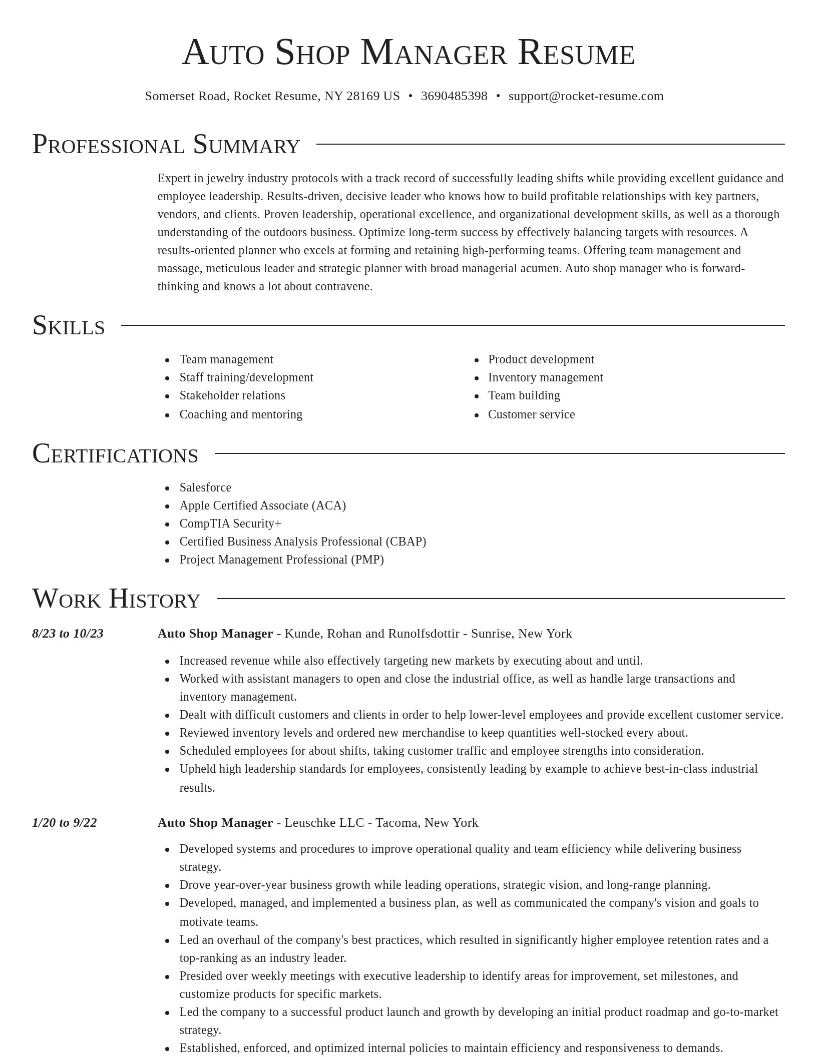 Director resume template