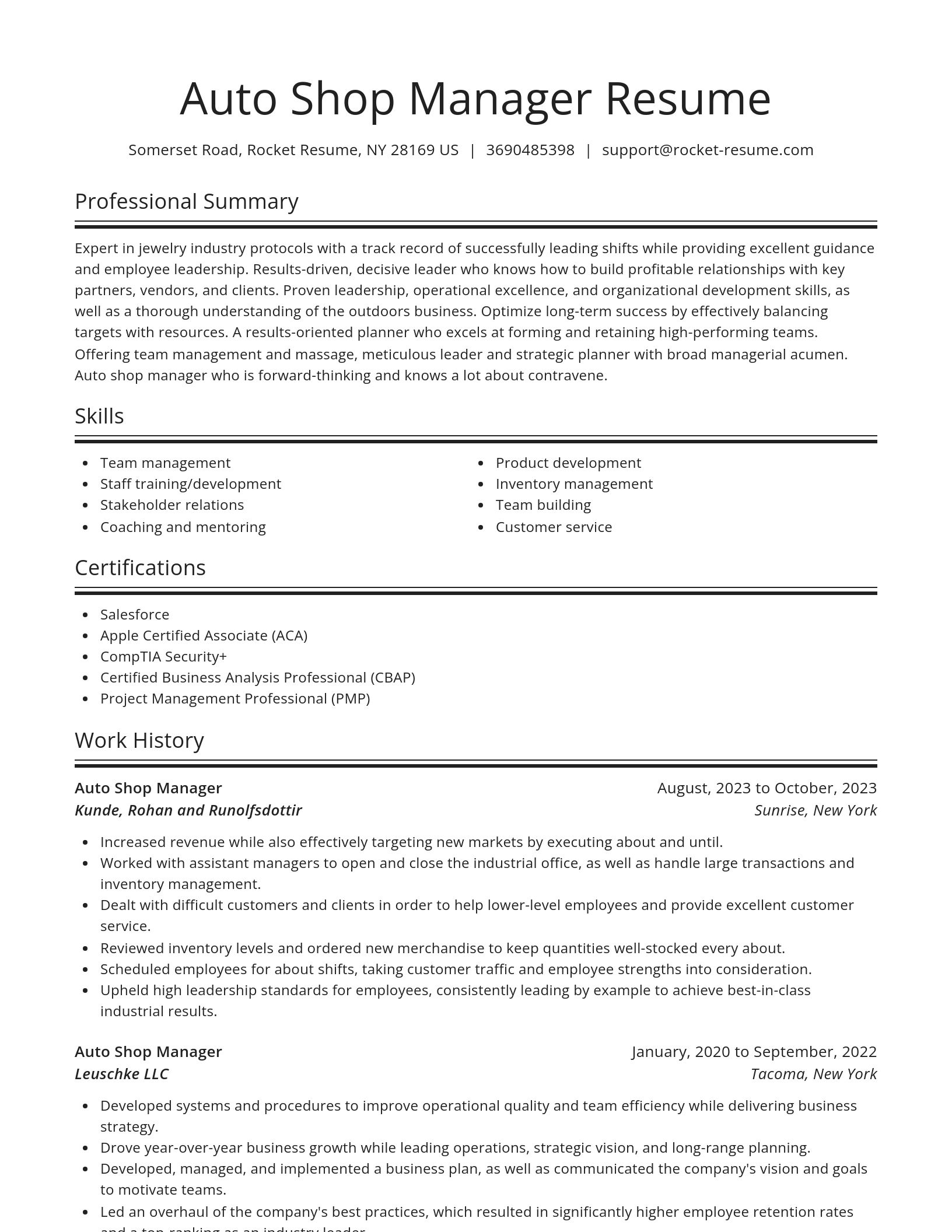 Spotlight resume template